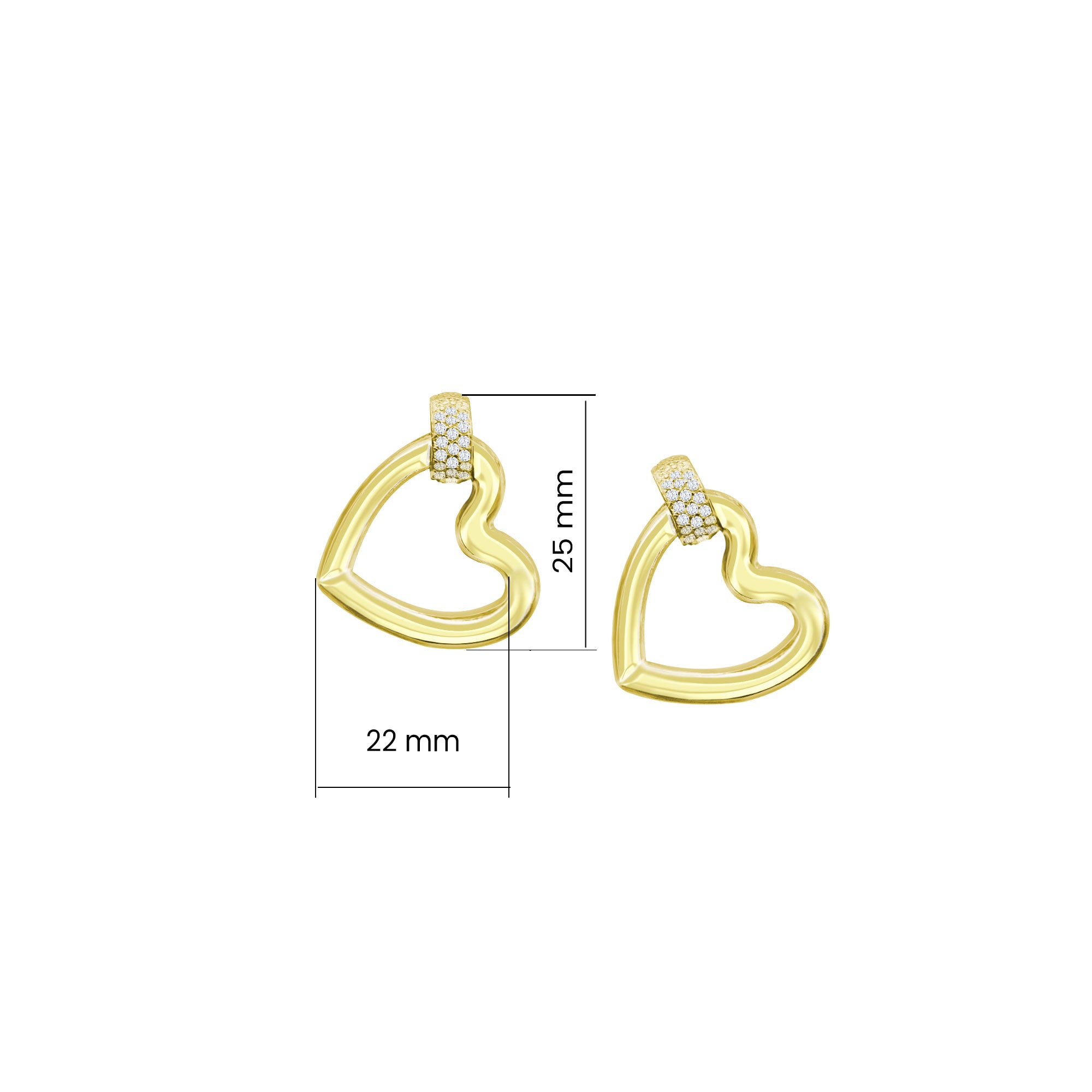 Büyük Kalp 925 Ayar Gümüş Küpe SSKALPBIGK
