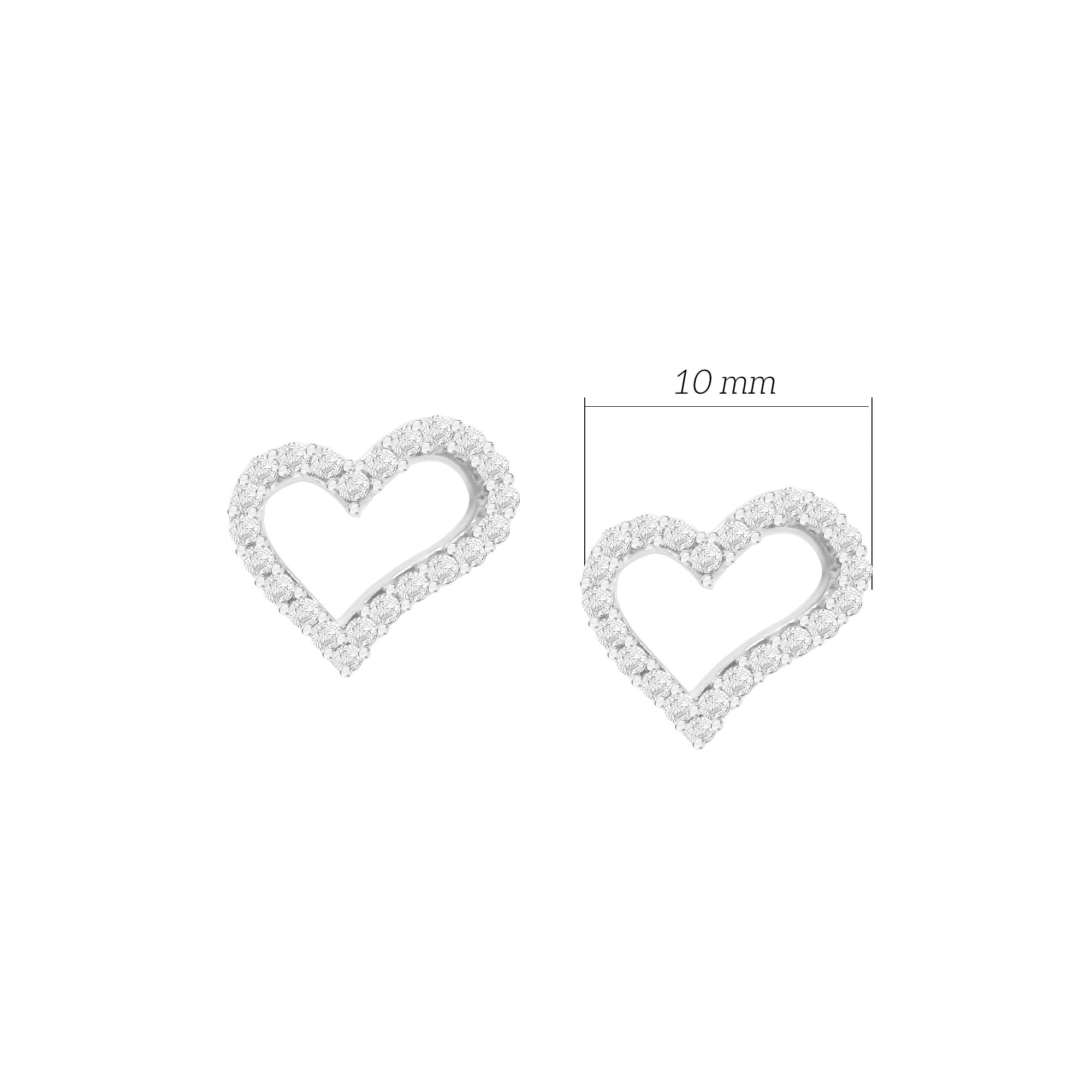 Kalp Şeklinde 925 Ayar Gümüş Küpe SSKALPK7