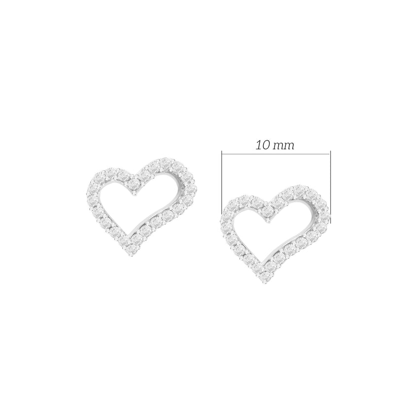 Kalp Şeklinde 925 Ayar Gümüş Küpe SSKALPK7