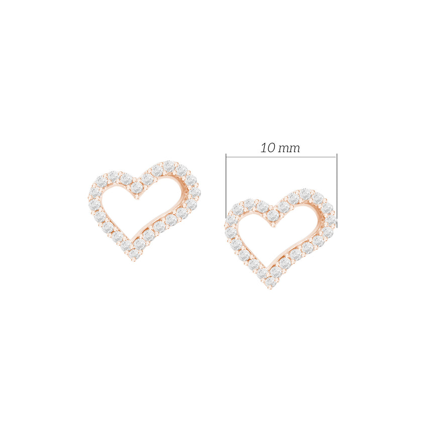 Kalp Şeklinde 925 Ayar Gümüş Küpe SSKALPK7