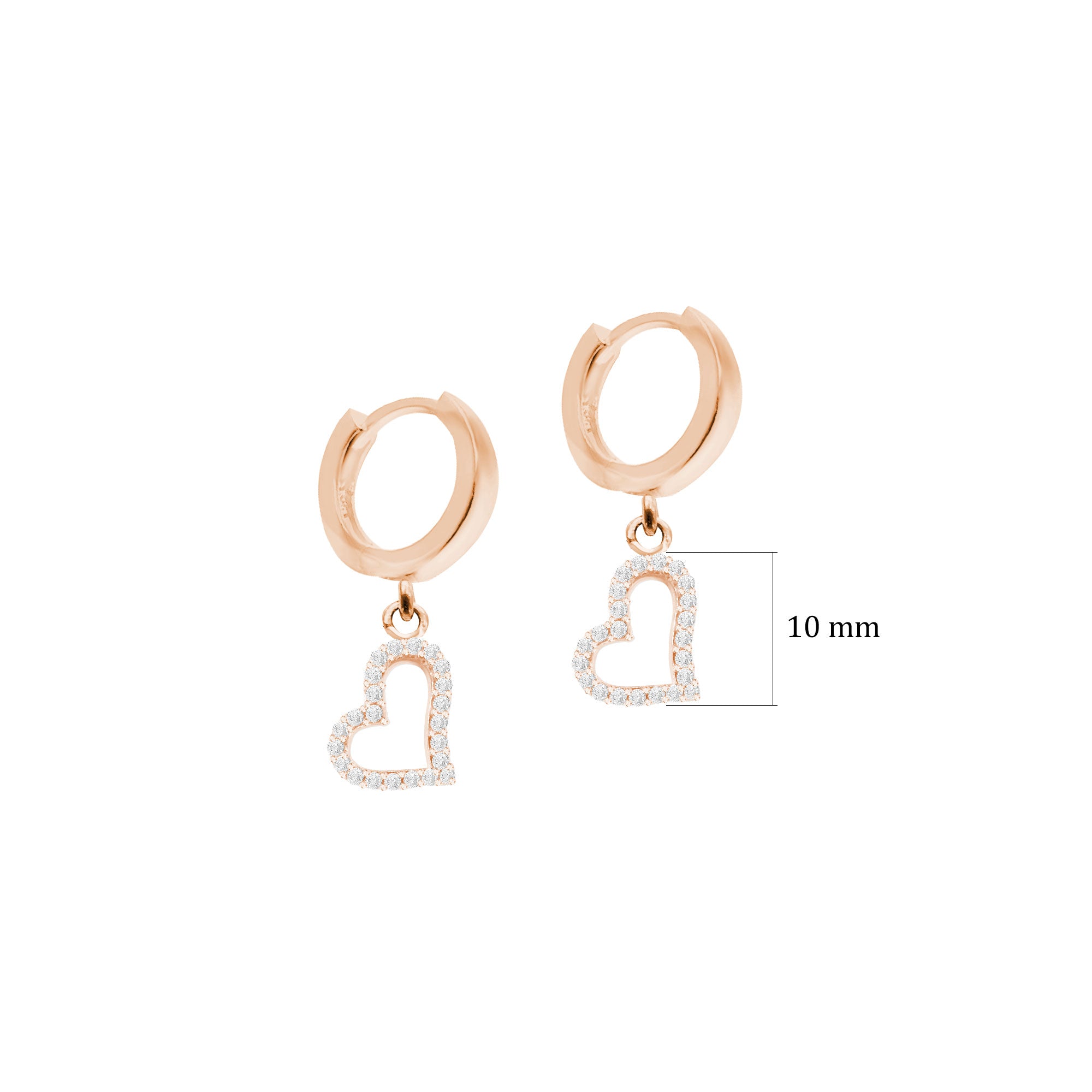 Kalp Şeklinde 925 Ayar Gümüş Huggie Küpe SSKALPK8