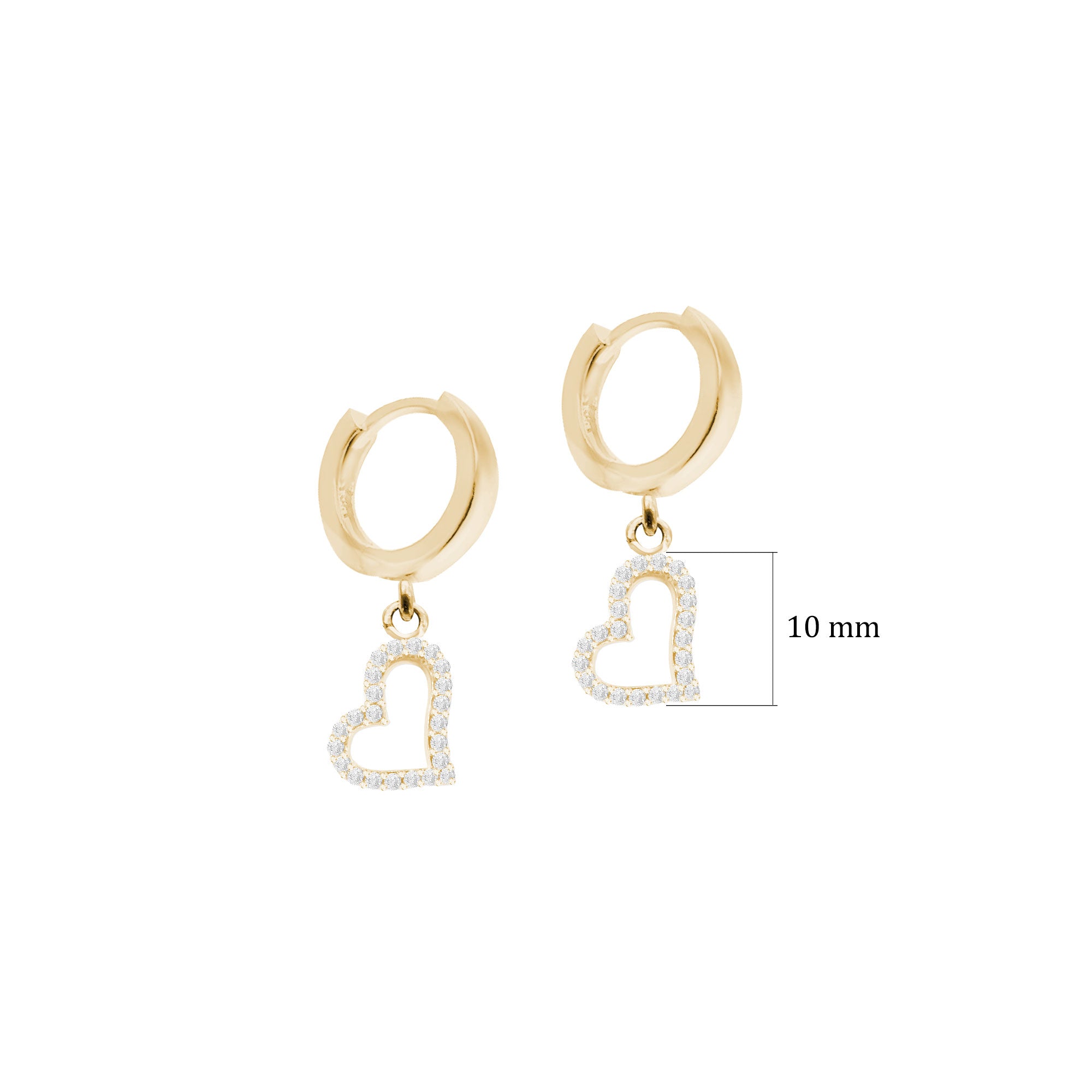 Kalp Şeklinde 925 Ayar Gümüş Huggie Küpe SSKALPK8