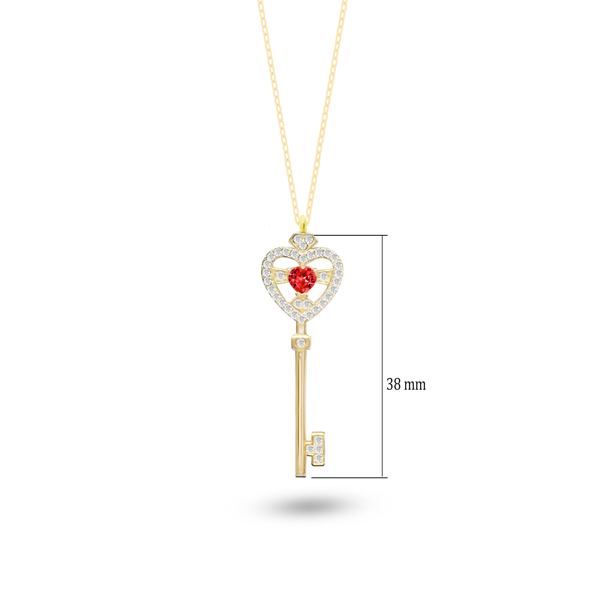 Desenli Kalp Anahtar Gümüş Kolye Kalbimin Anahtarı 925 Gümüş Kolye SSKALPKEY1