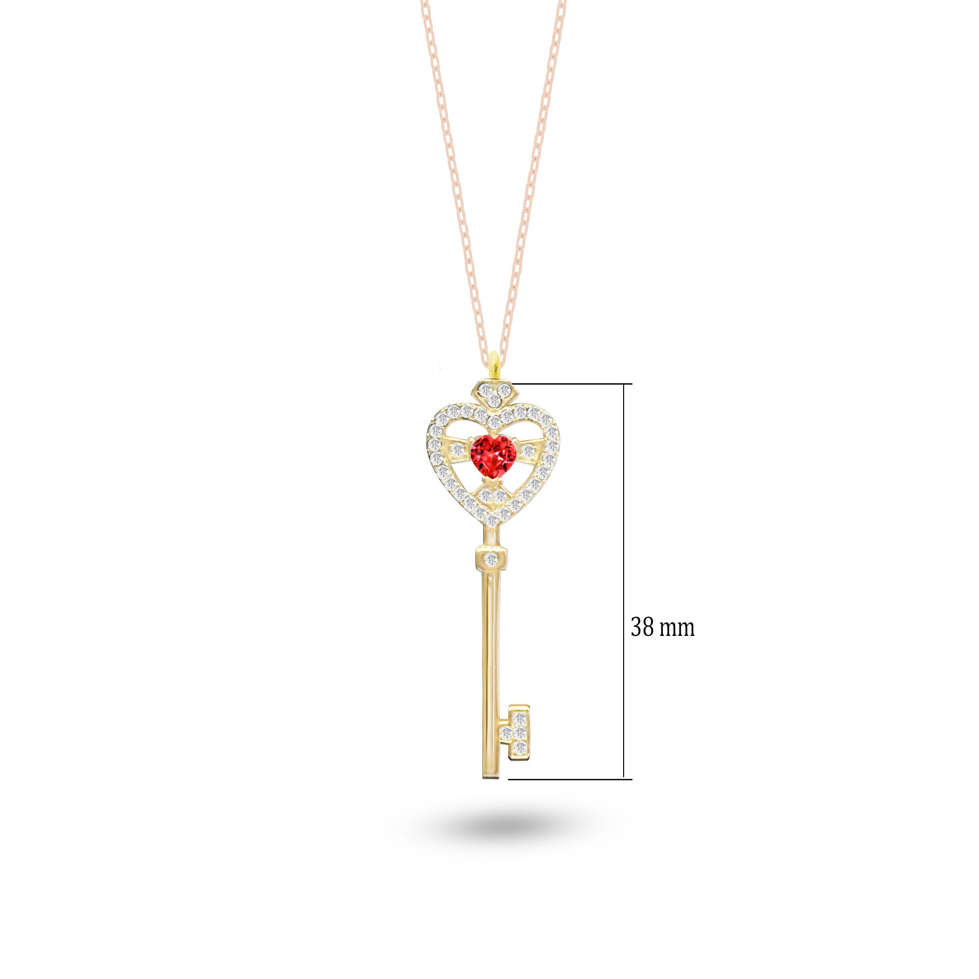 Desenli Kalp Anahtar Gümüş Kolye Kalbimin Anahtarı 925 Gümüş Kolye SSKALPKEY1