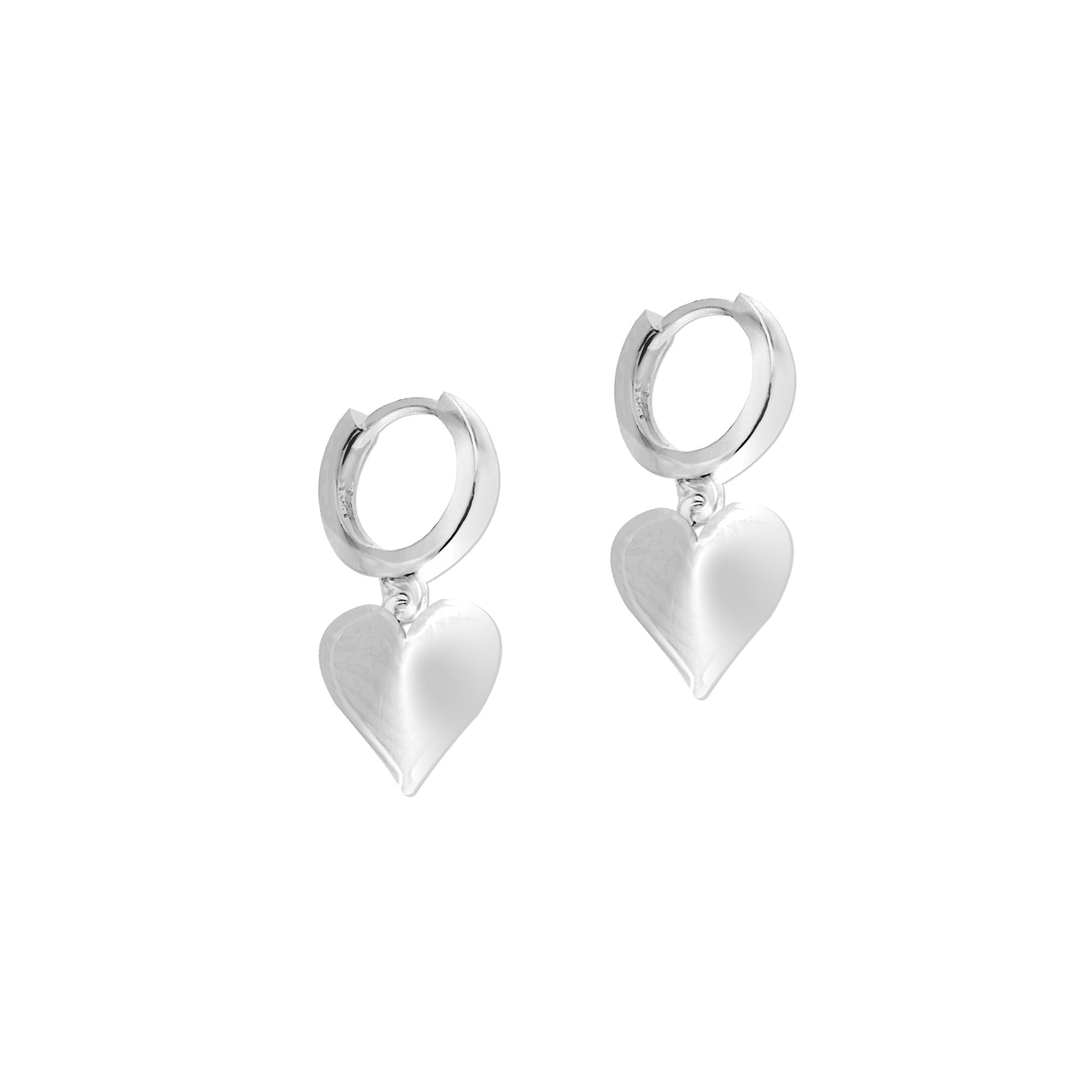 Kalp 925 Ayar Gümüş Huggie Küpe SSKALPSK01