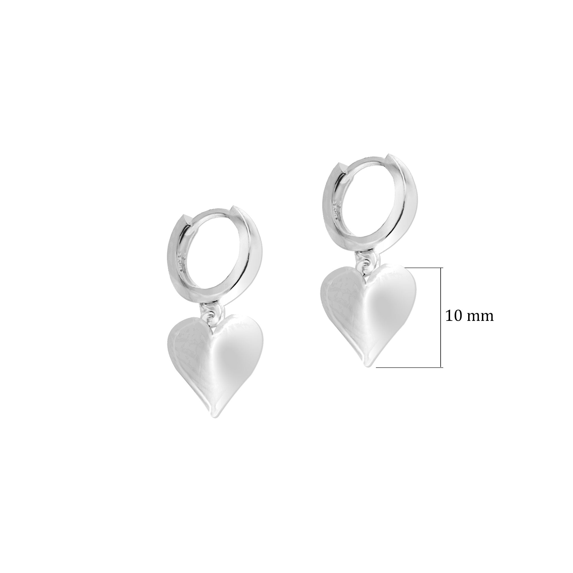 Kalp 925 Ayar Gümüş Huggie Küpe SSKALPSK01