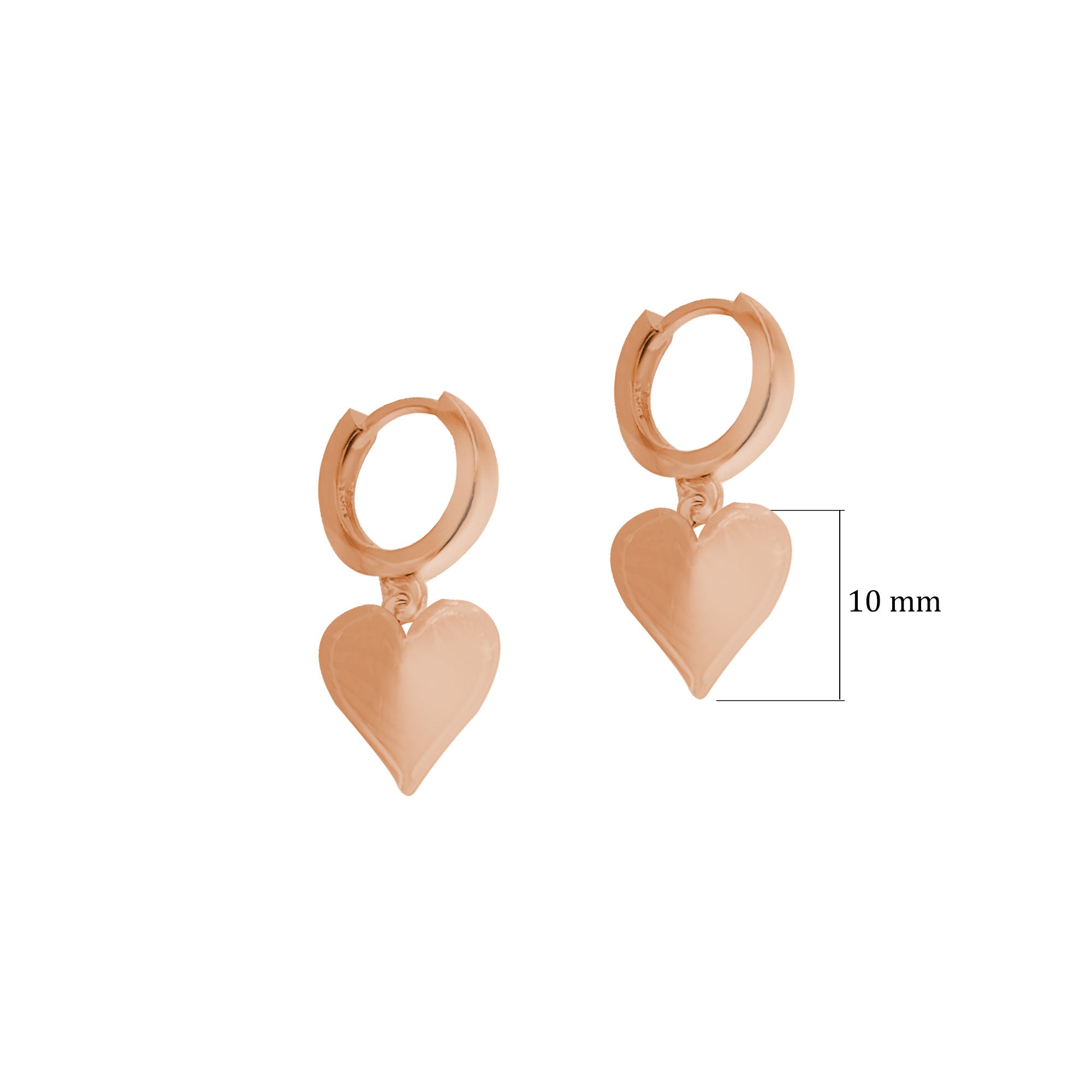 Kalp 925 Ayar Gümüş Huggie Küpe SSKALPSK01