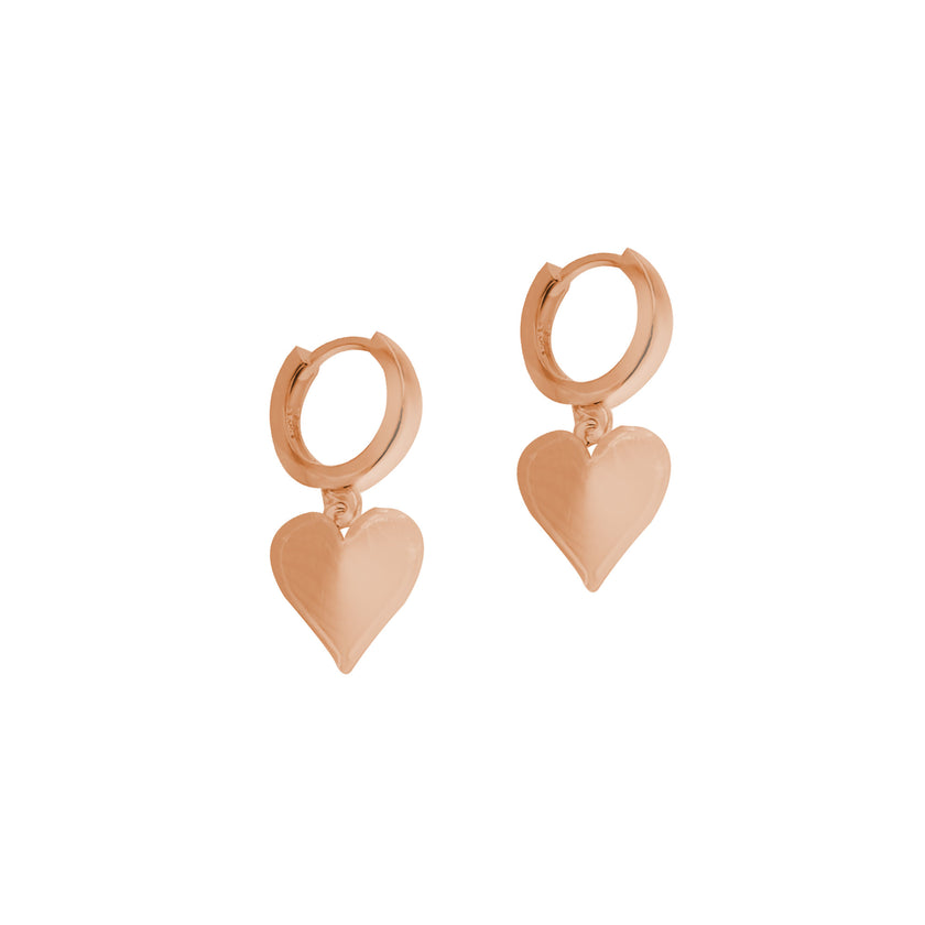 Kalp 925 Ayar Gümüş Huggie Küpe SSKALPSK01