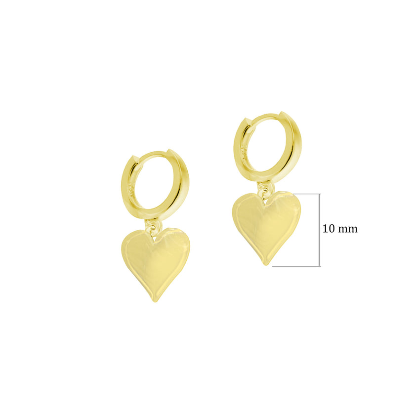 Kalp 925 Ayar Gümüş Huggie Küpe SSKALPSK01