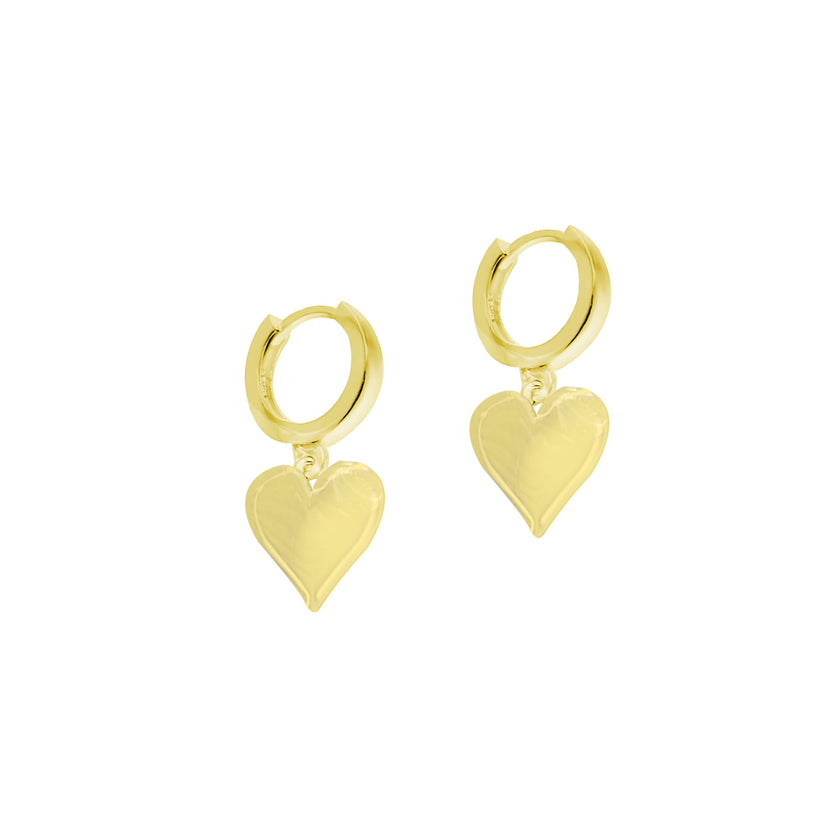 Kalp 925 Ayar Gümüş Huggie Küpe SSKALPSK01