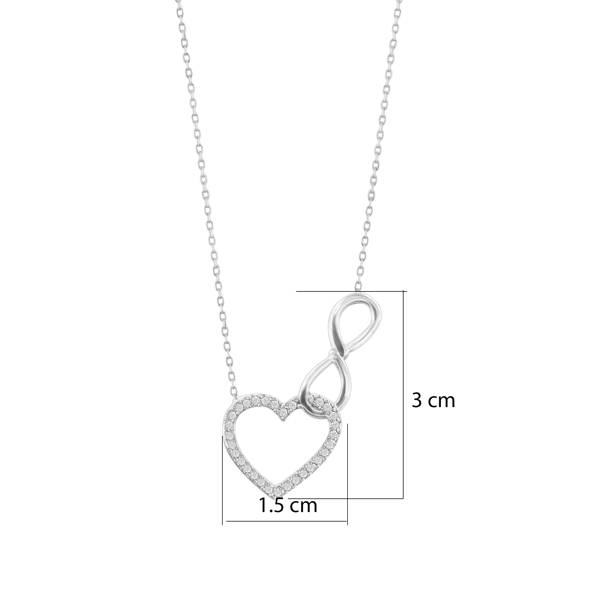 Kalp Sonsuzluk Gümüş Kolye Sevgiliye Özel SSKALPSNSZLK01