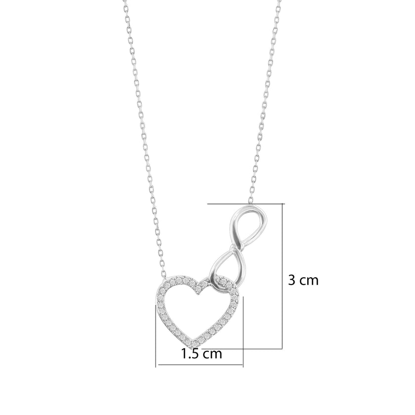 Kalp Sonsuzluk Gümüş Kolye Sevgiliye Özel SSKALPSNSZLK01