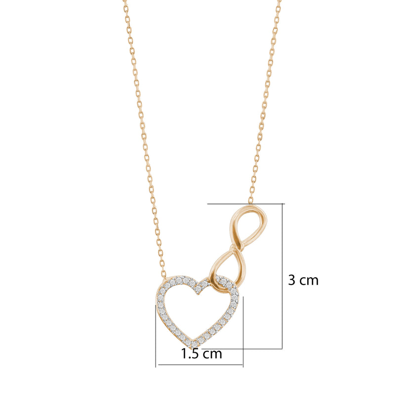 Kalp Sonsuzluk Gümüş Kolye Sevgiliye Özel SSKALPSNSZLK01