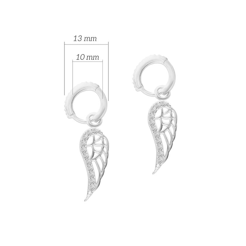 Melek Kanadı Huggie Gümüş Küpe SSKANAT1