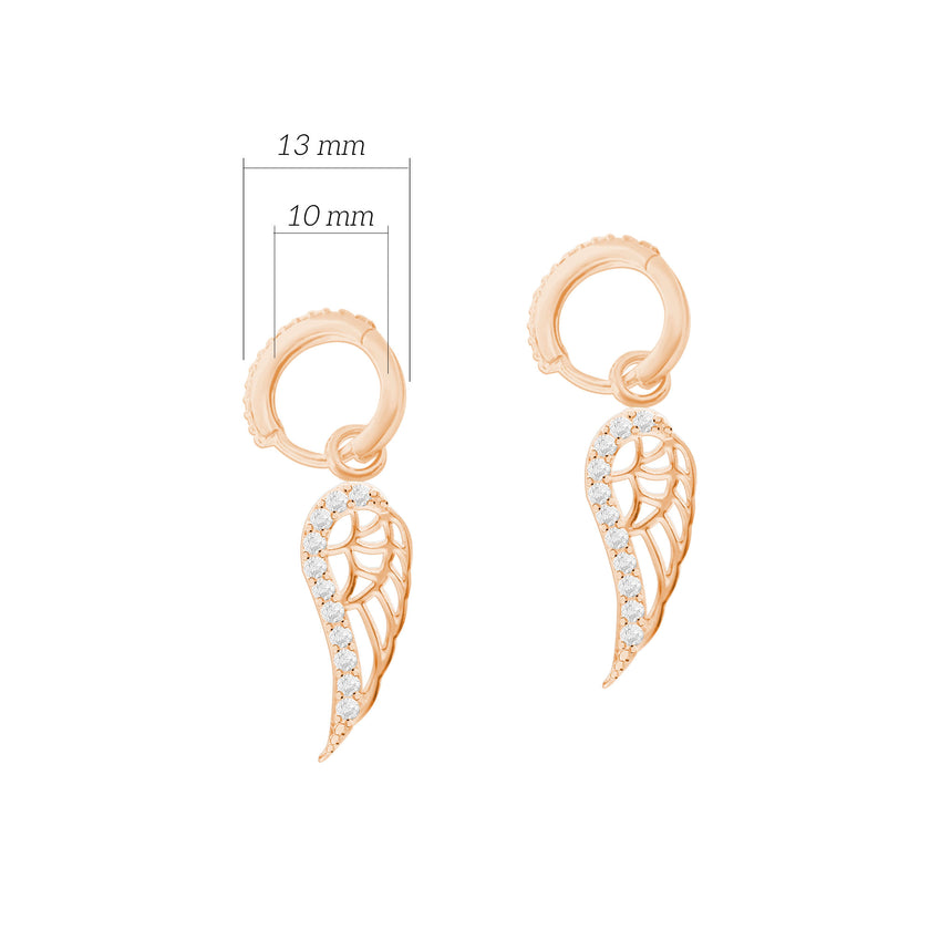 Melek Kanadı Huggie Gümüş Küpe SSKANAT1