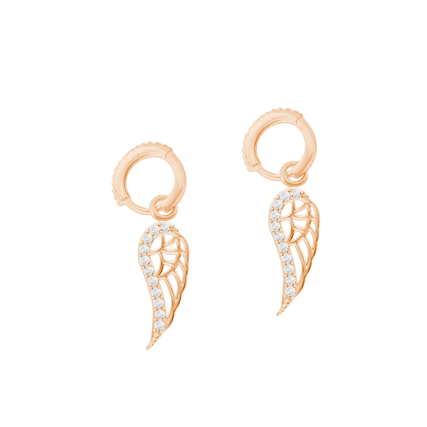 Melek Kanadı Huggie Gümüş Küpe SSKANAT1