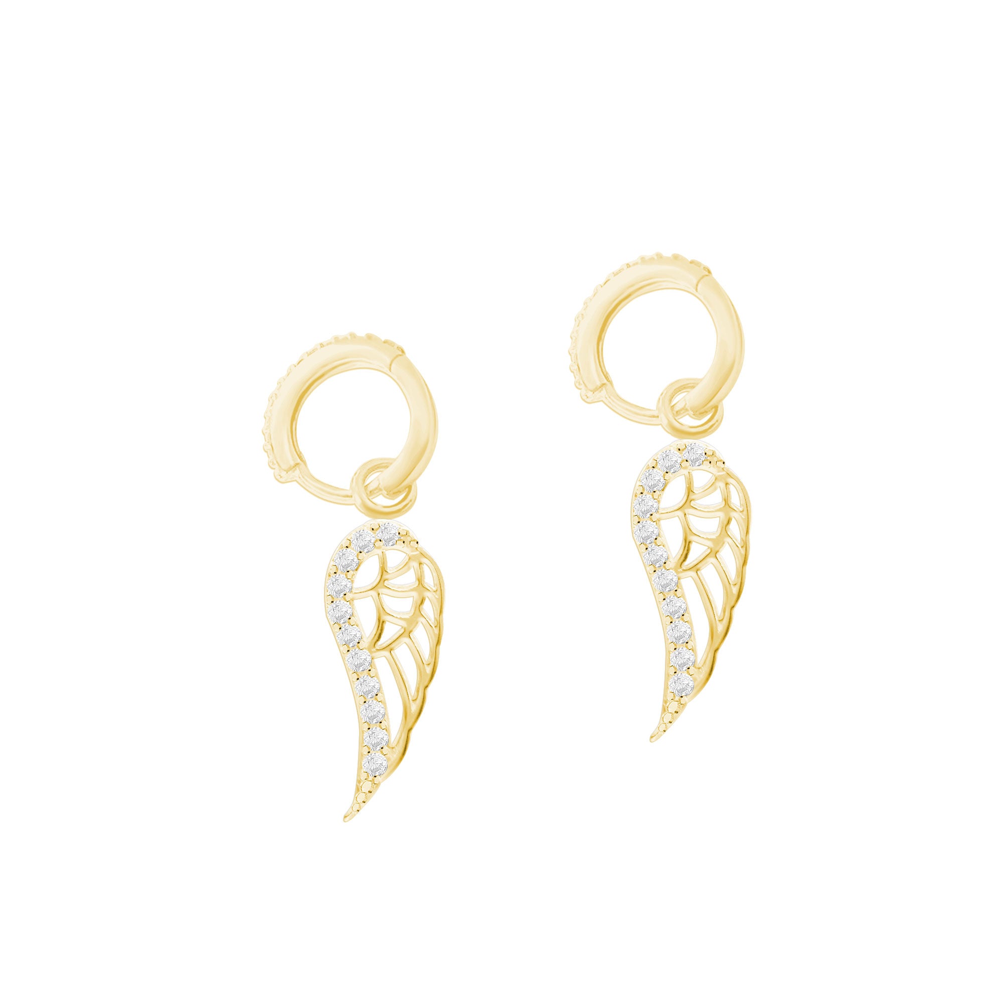 Melek Kanadı Huggie Gümüş Küpe SSKANAT1