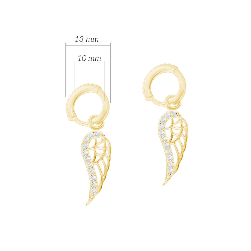 Melek Kanadı Huggie Gümüş Küpe SSKANAT1