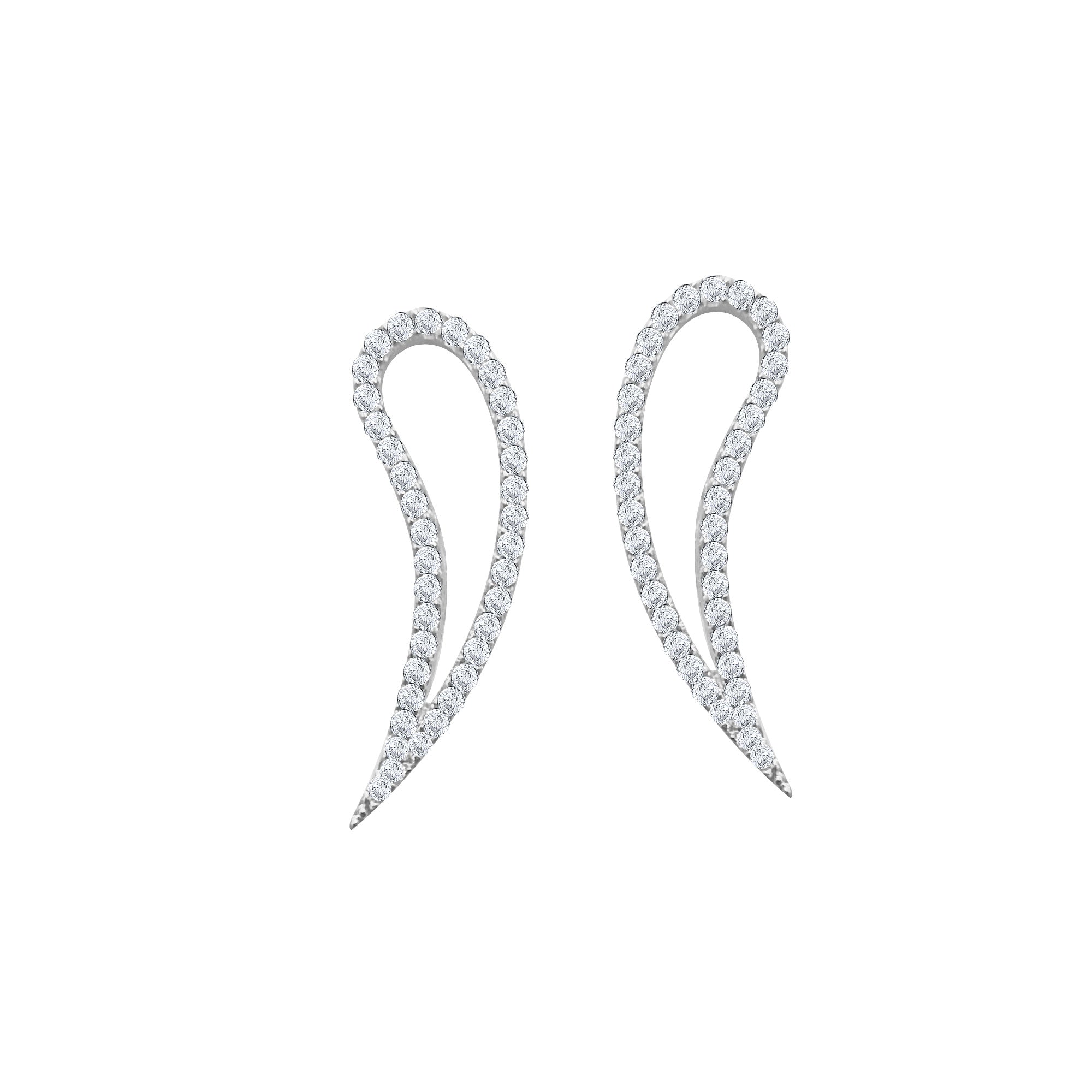 Kanat Şeklinde 925 Ayar Gümüş Küpe SSKANAT2