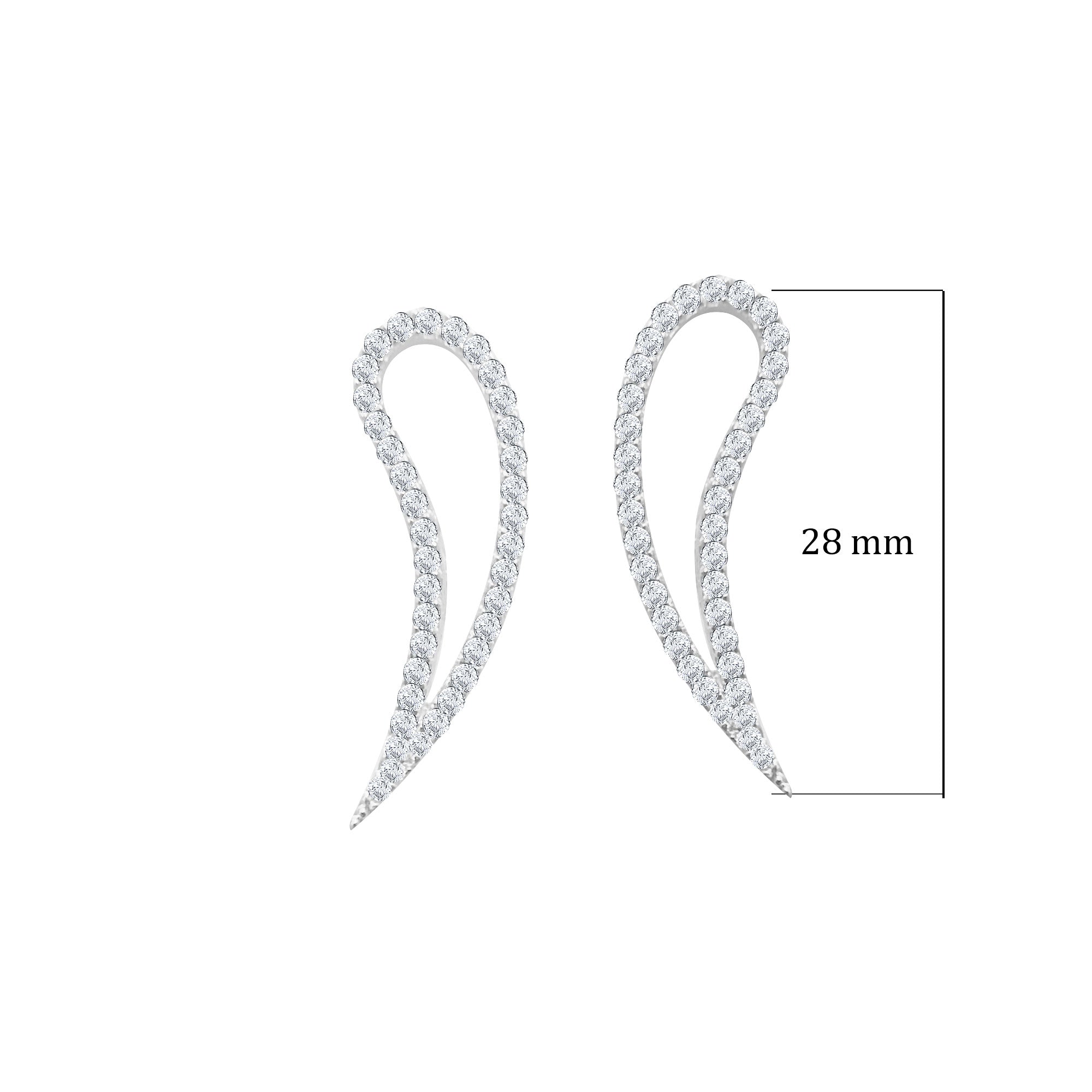 Kanat Şeklinde 925 Ayar Gümüş Küpe SSKANAT2