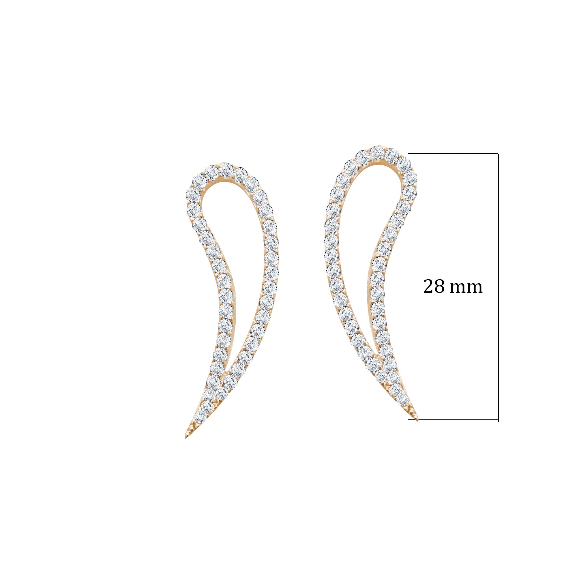 Kanat Şeklinde 925 Ayar Gümüş Küpe SSKANAT2