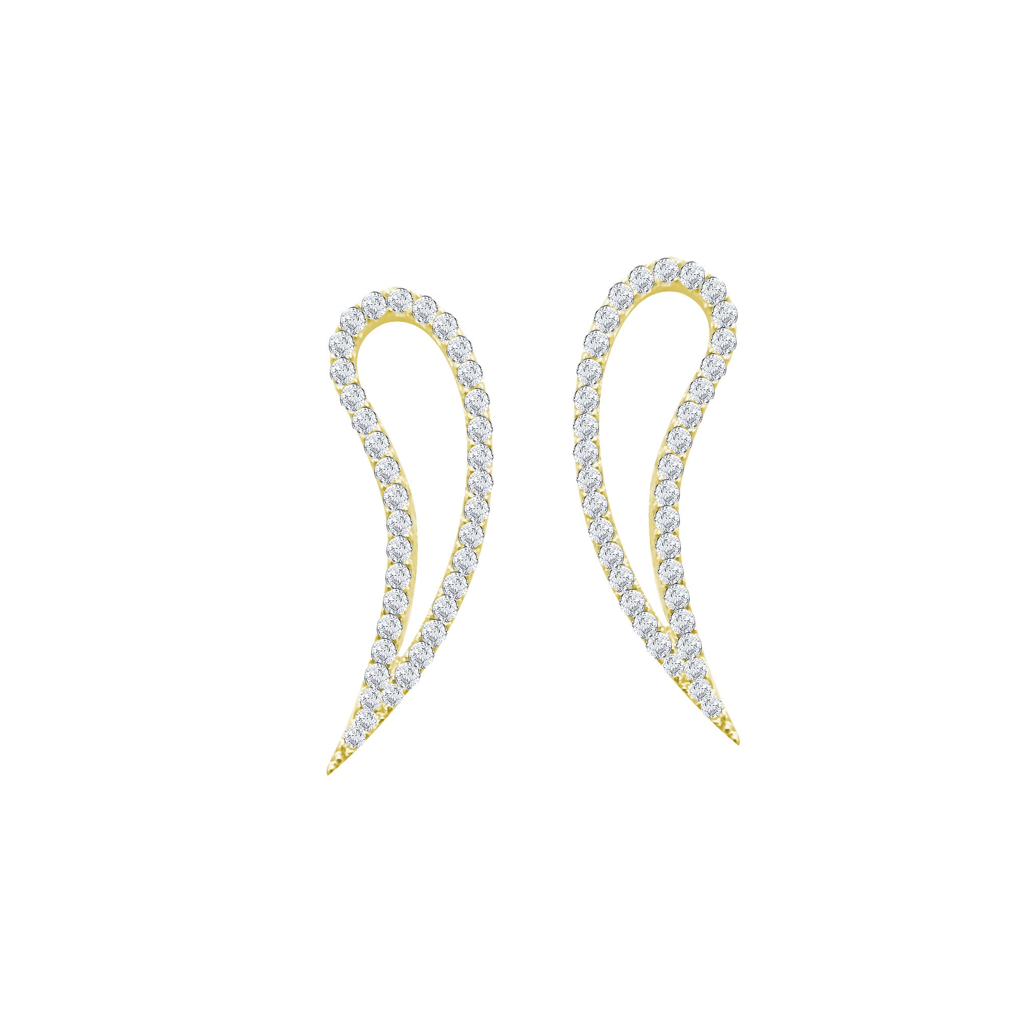 Kanat Şeklinde 925 Ayar Gümüş Küpe SSKANAT2