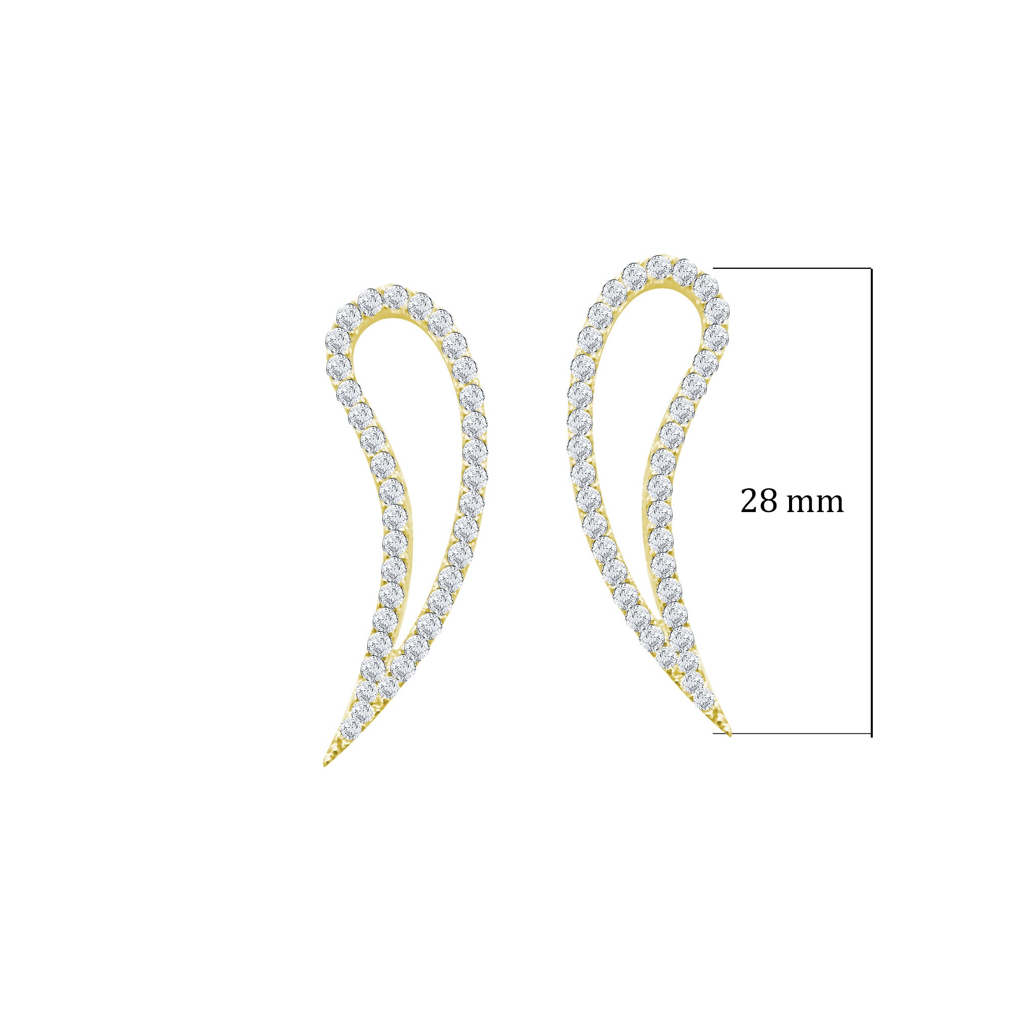 Kanat Şeklinde 925 Ayar Gümüş Küpe SSKANAT2