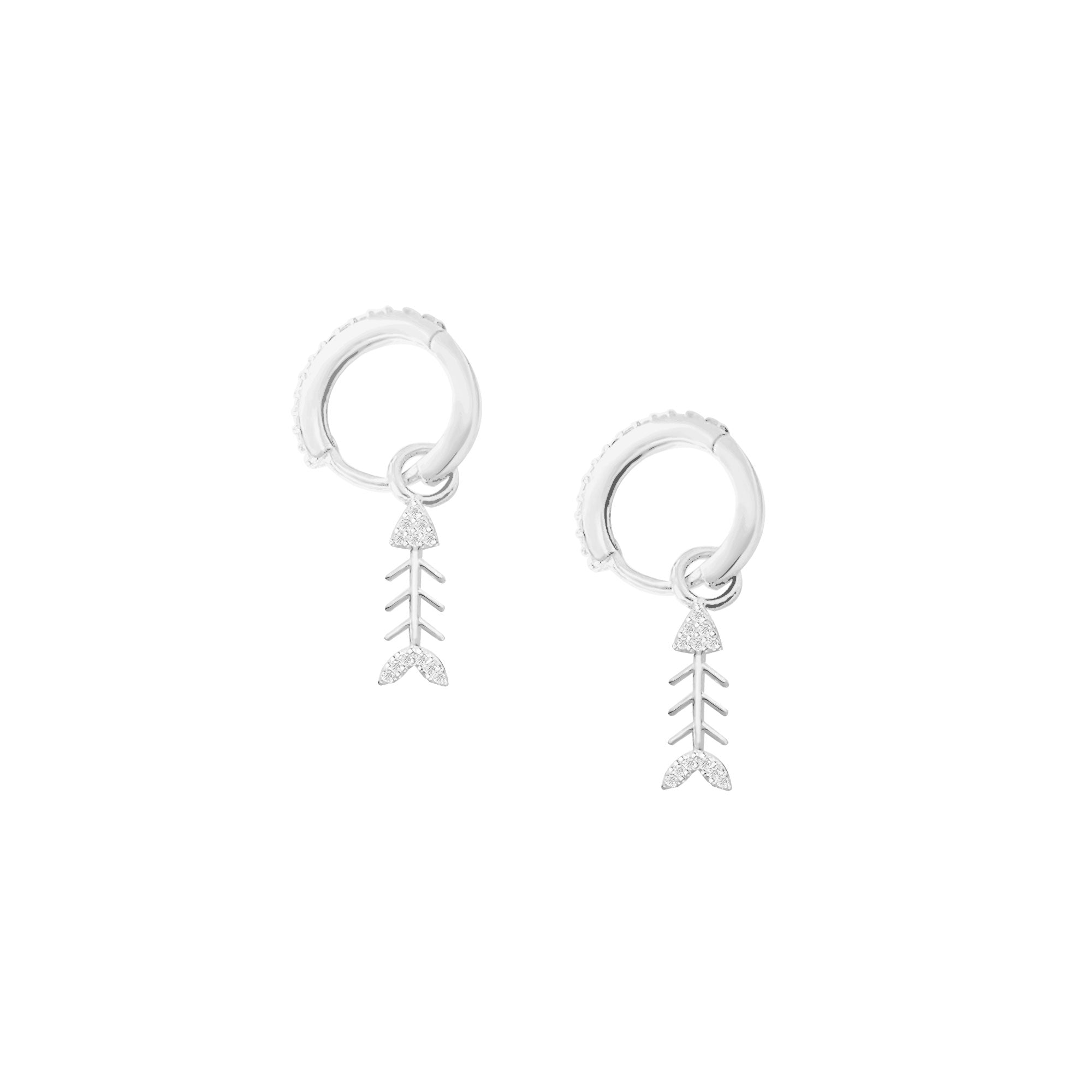 Balık Kılçığı Küpe 925 Ayar Gümüş Sallantılı Küpe SSKILCIKK