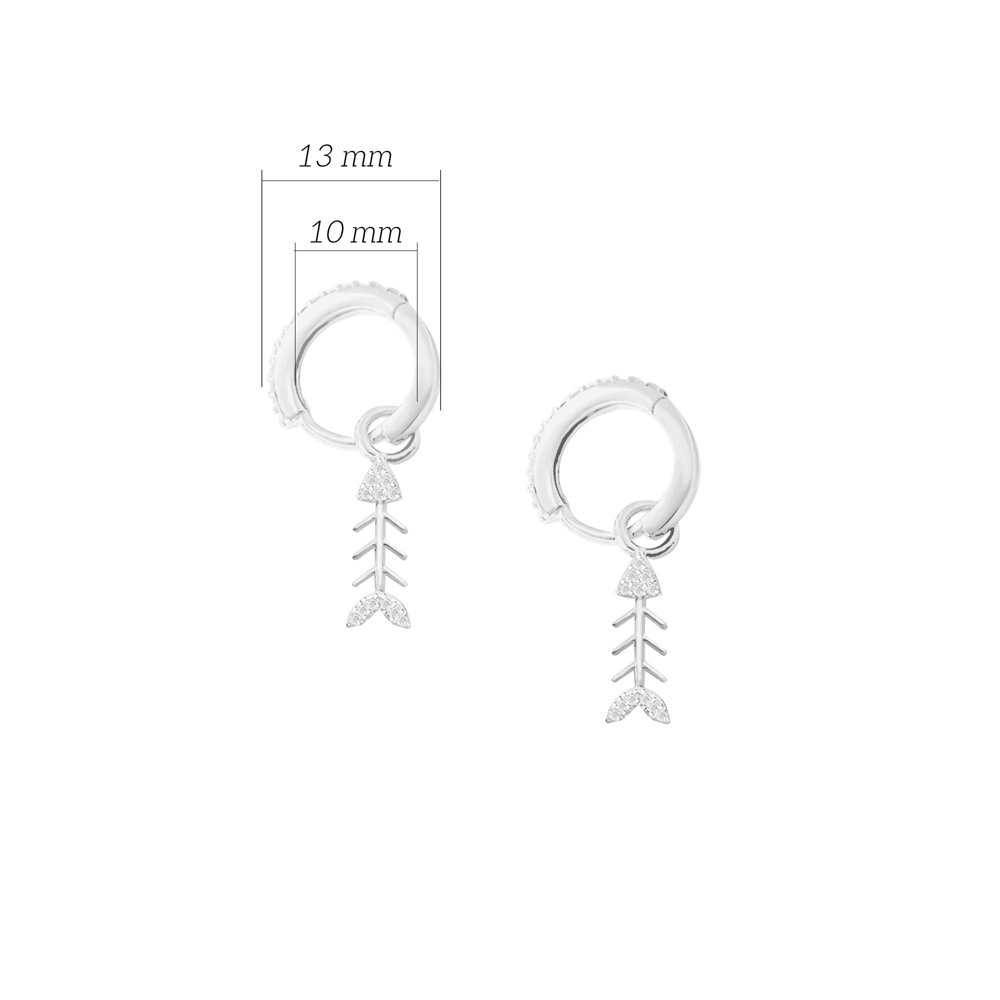 Balık Kılçığı Küpe 925 Ayar Gümüş Sallantılı Küpe SSKILCIKK