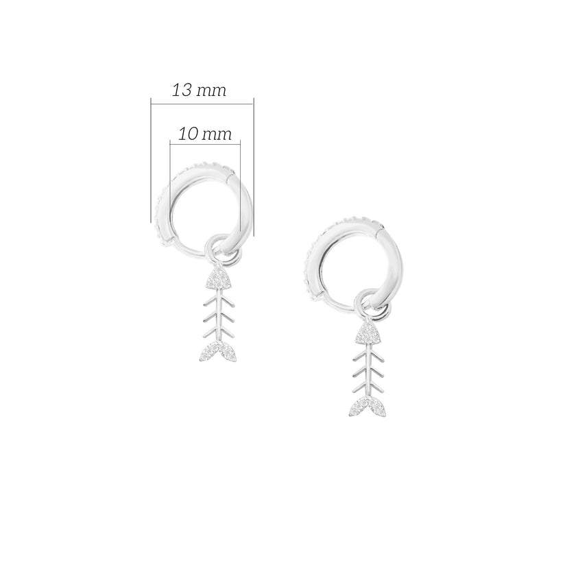 Balık Kılçığı Küpe 925 Ayar Gümüş Sallantılı Küpe SSKILCIKK