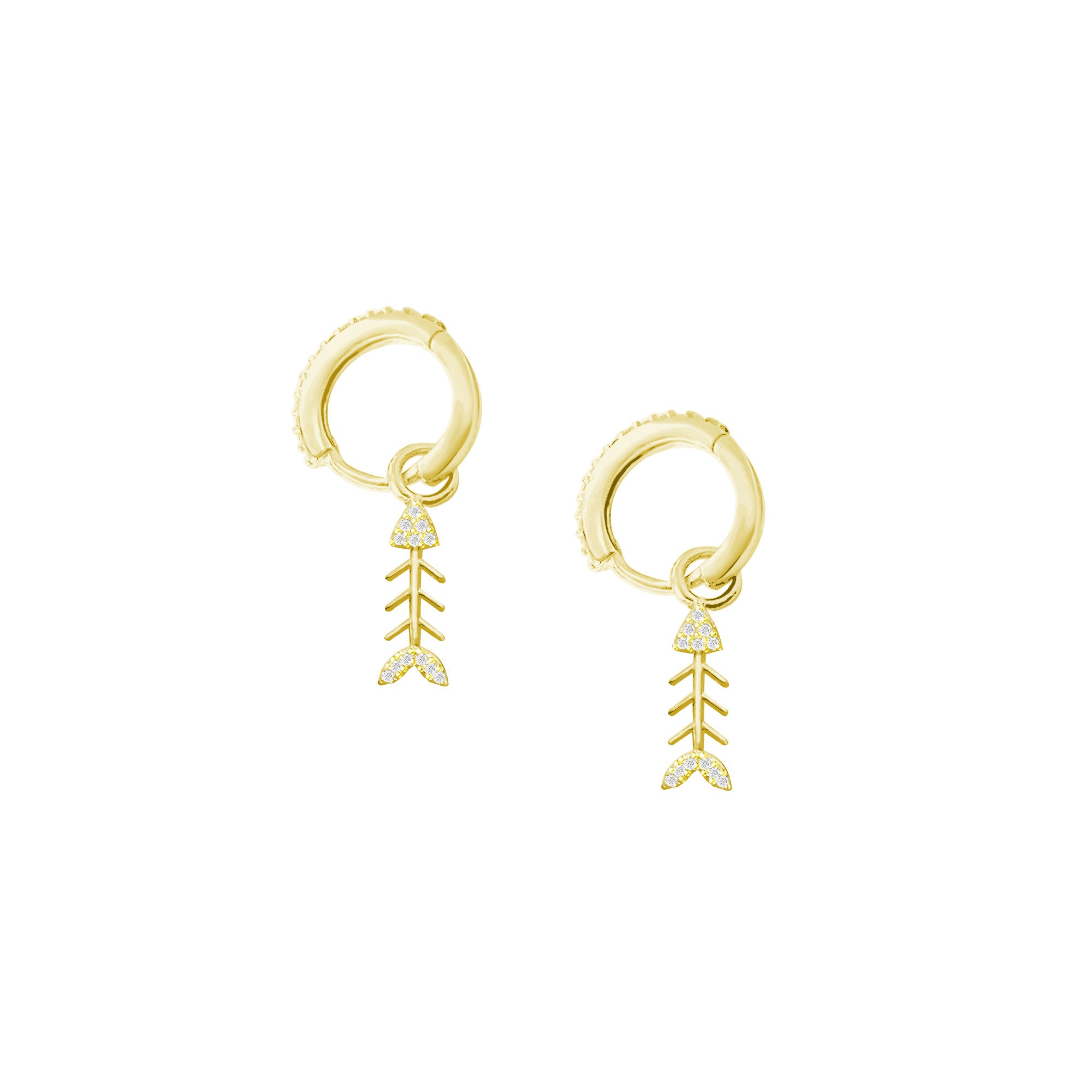 Balık Kılçığı Küpe 925 Ayar Gümüş Sallantılı Küpe SSKILCIKK