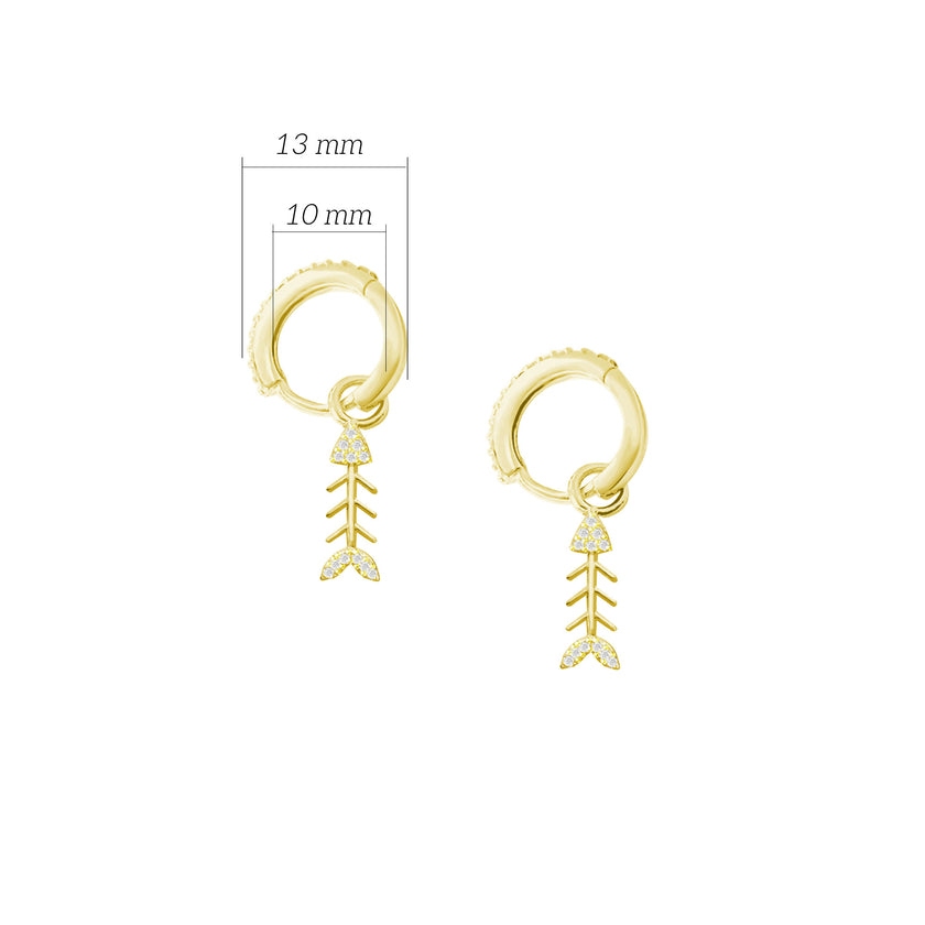 Balık Kılçığı Küpe 925 Ayar Gümüş Sallantılı Küpe SSKILCIKK