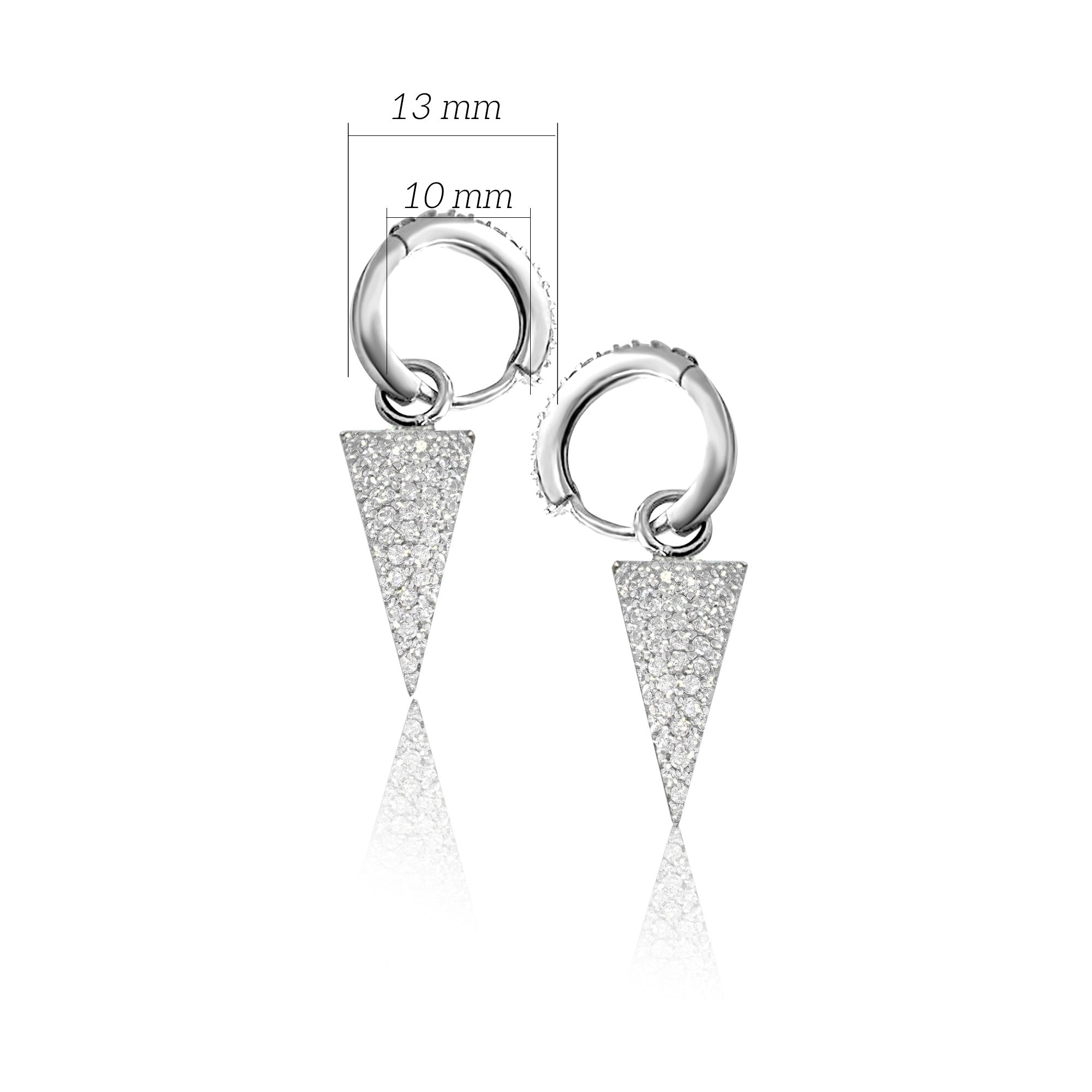 Sallantılı Slice Gümüş Küpe 925 Ayar Gümüş Huggie Küpe SSKONIE01