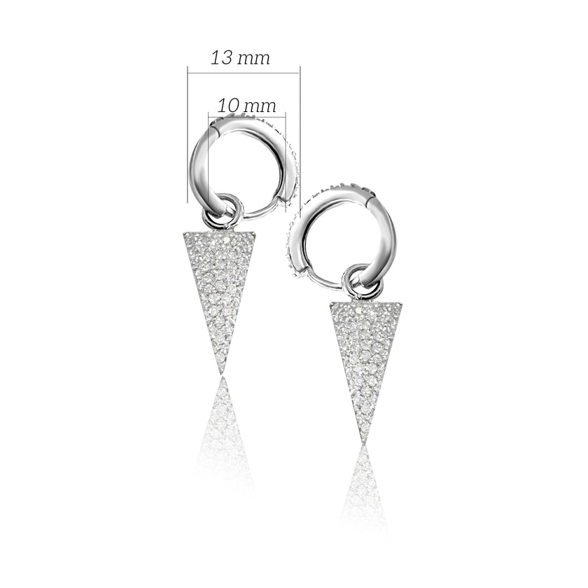 Sallantılı Slice Gümüş Küpe 925 Ayar Gümüş Huggie Küpe SSKONIE01