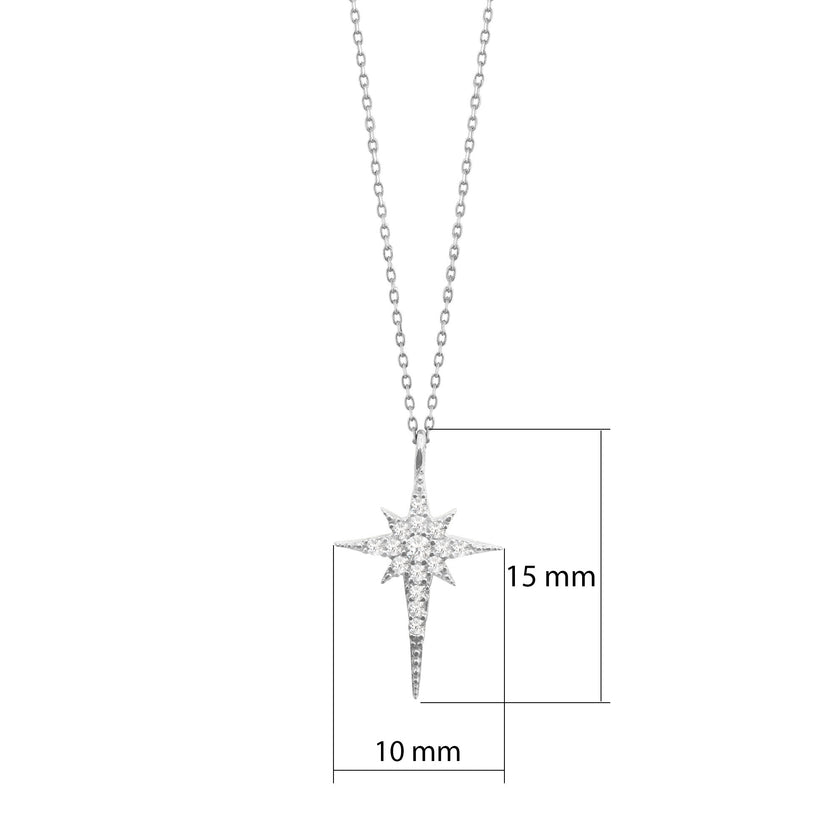 Kuzey Yıldızı Gümüş Kolye 925 Ayar SSKYK05