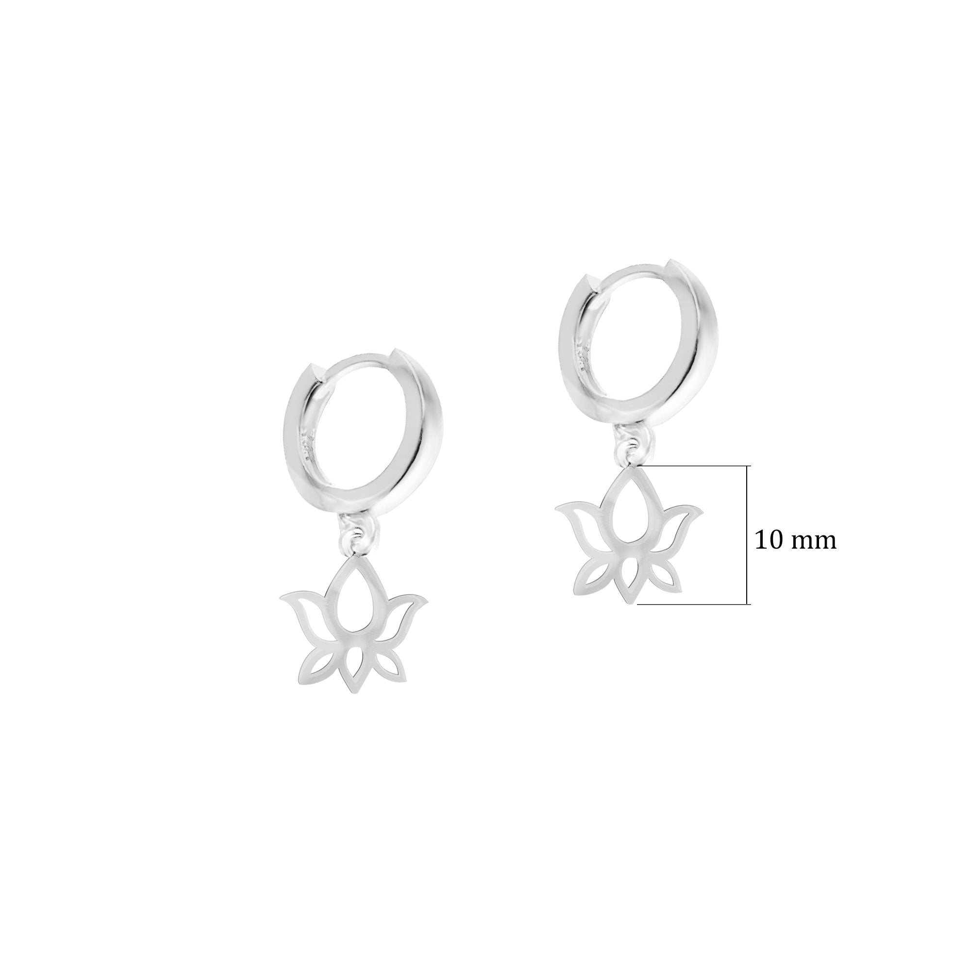 Gümüş Lotus Sade Küpe SSLOTUS01