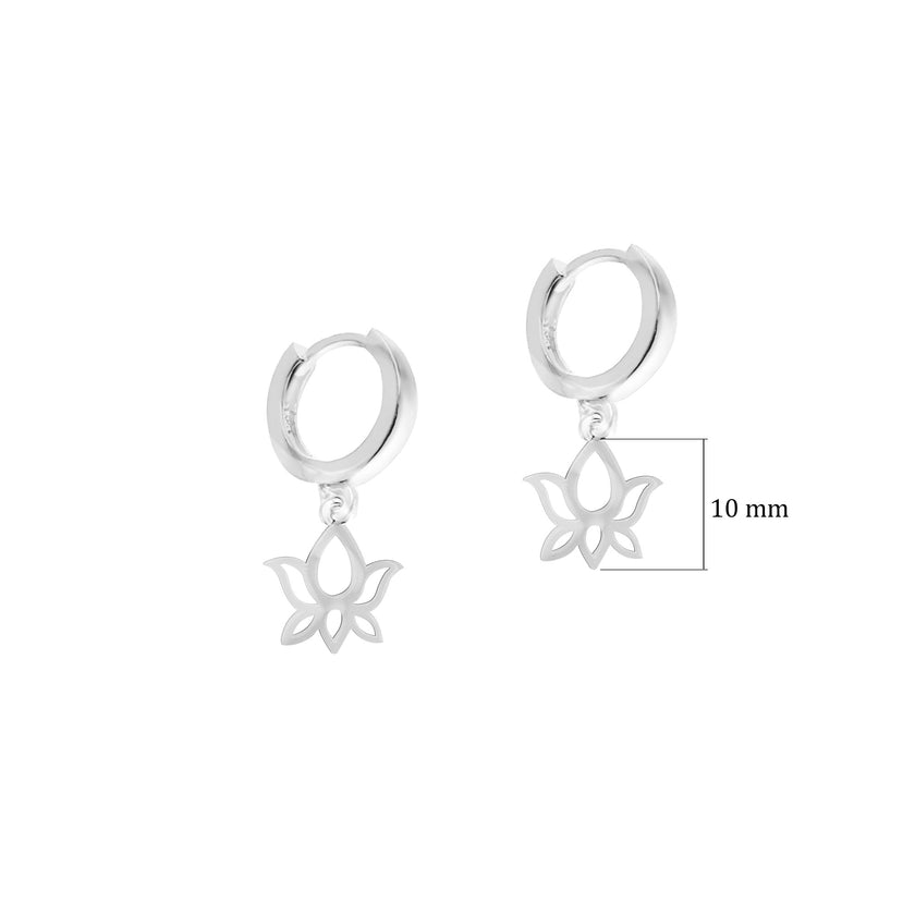 Gümüş Lotus Sade Küpe SSLOTUS01