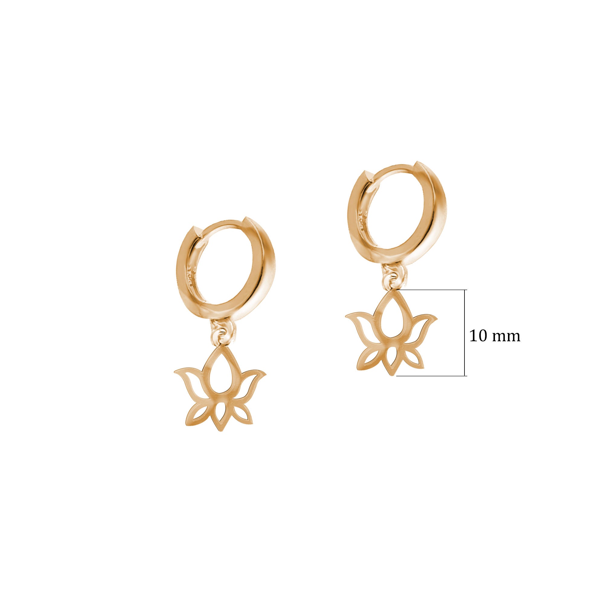 Gümüş Lotus Sade Küpe SSLOTUS01