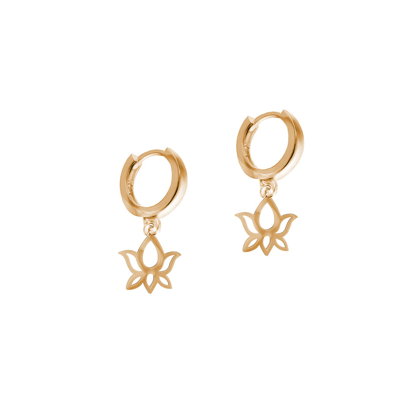 Gümüş Lotus Sade Küpe SSLOTUS01