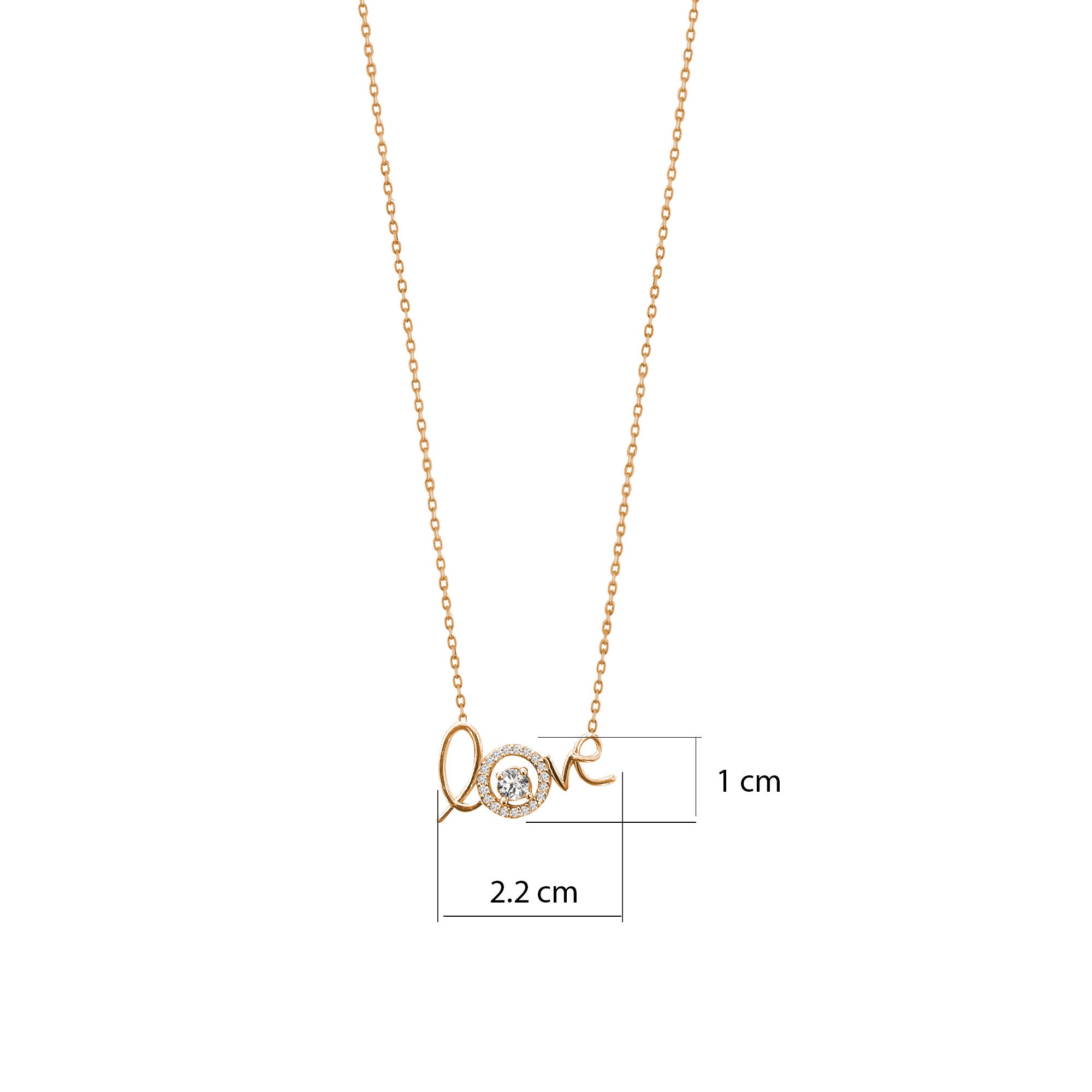 Love İmza Aşk Yazısı Gümüş Taşlı Kolye 925 Ayar SSLOVE01