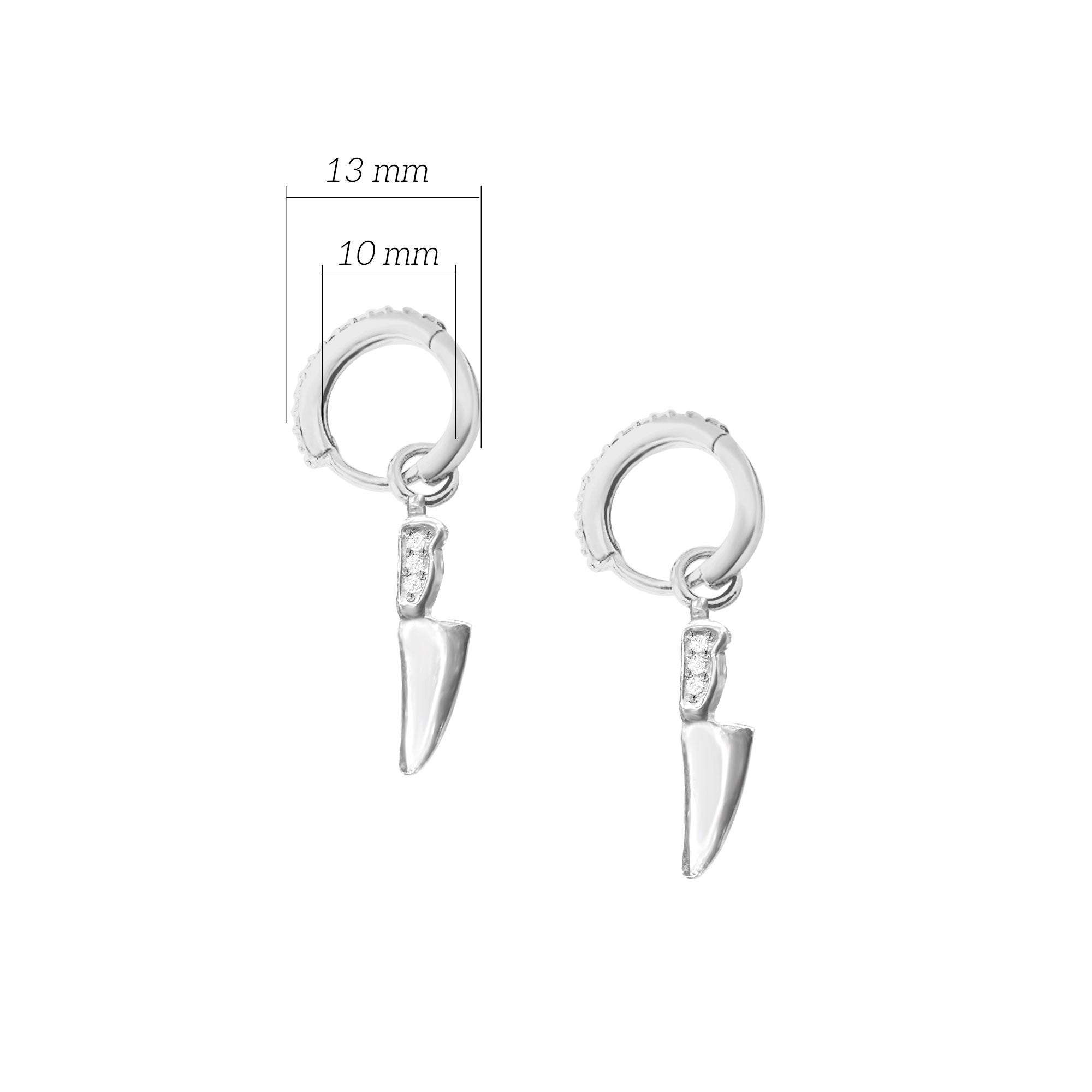 Master Şef Gümüş Yemek Ustası Sallantılı Küpe SSMASTERC