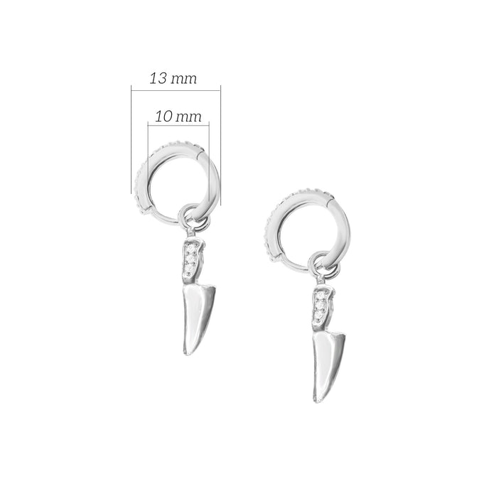 Master Şef Gümüş Yemek Ustası Sallantılı Küpe SSMASTERC