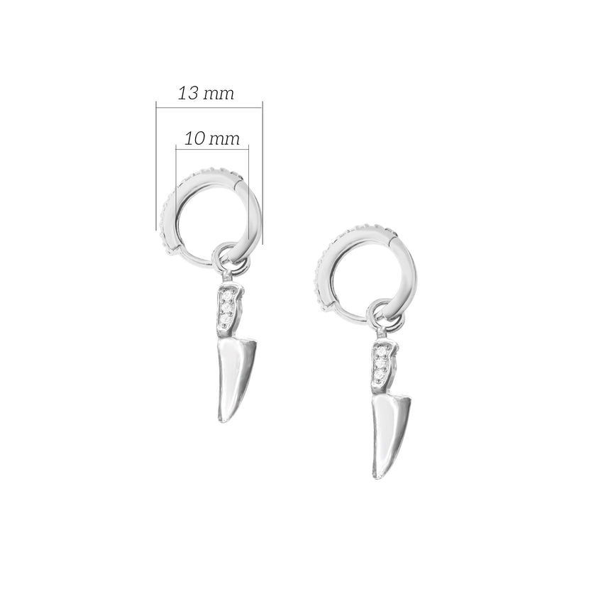 Master Şef Gümüş Yemek Ustası Sallantılı Küpe SSMASTERC