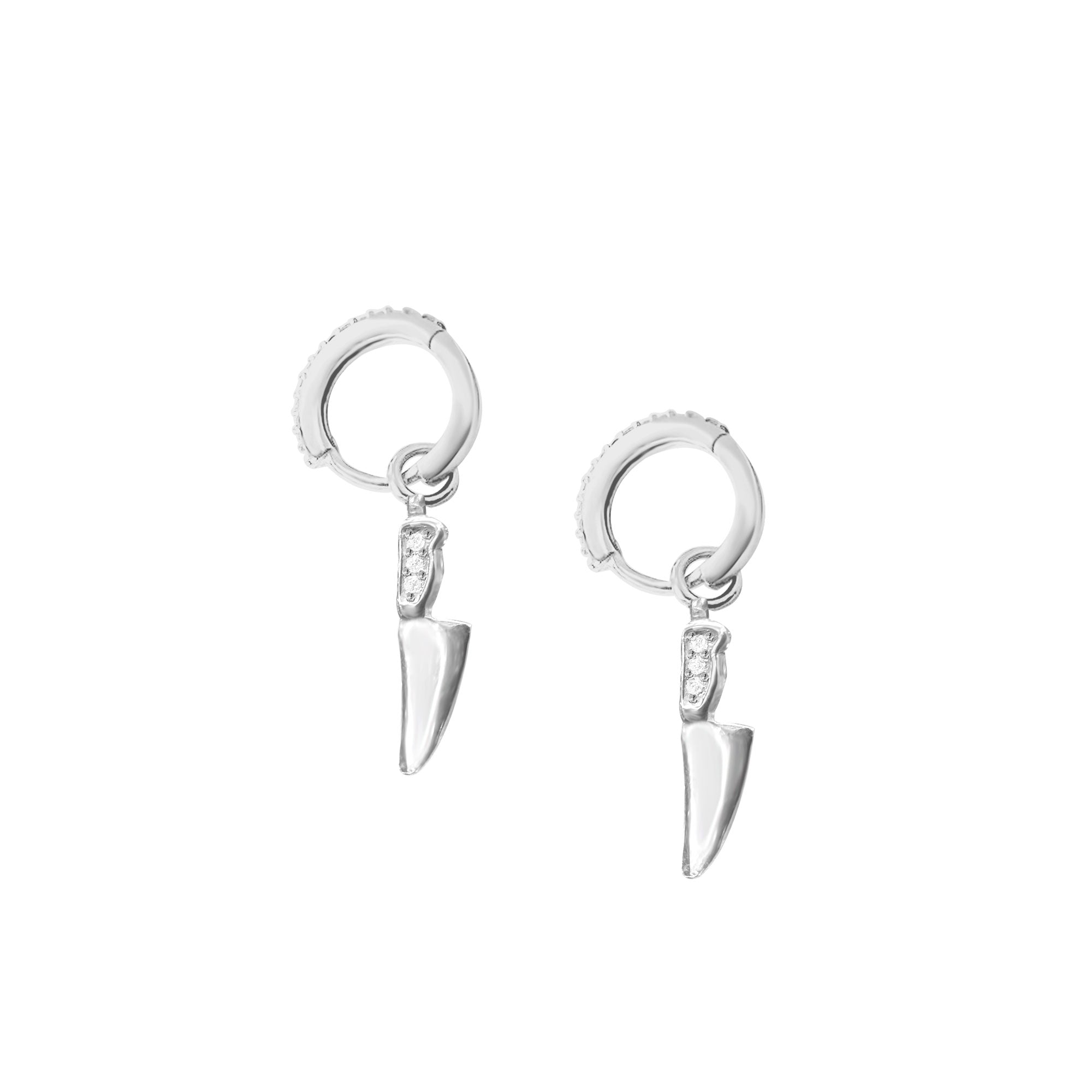 Master Şef Gümüş Yemek Ustası Sallantılı Küpe SSMASTERC