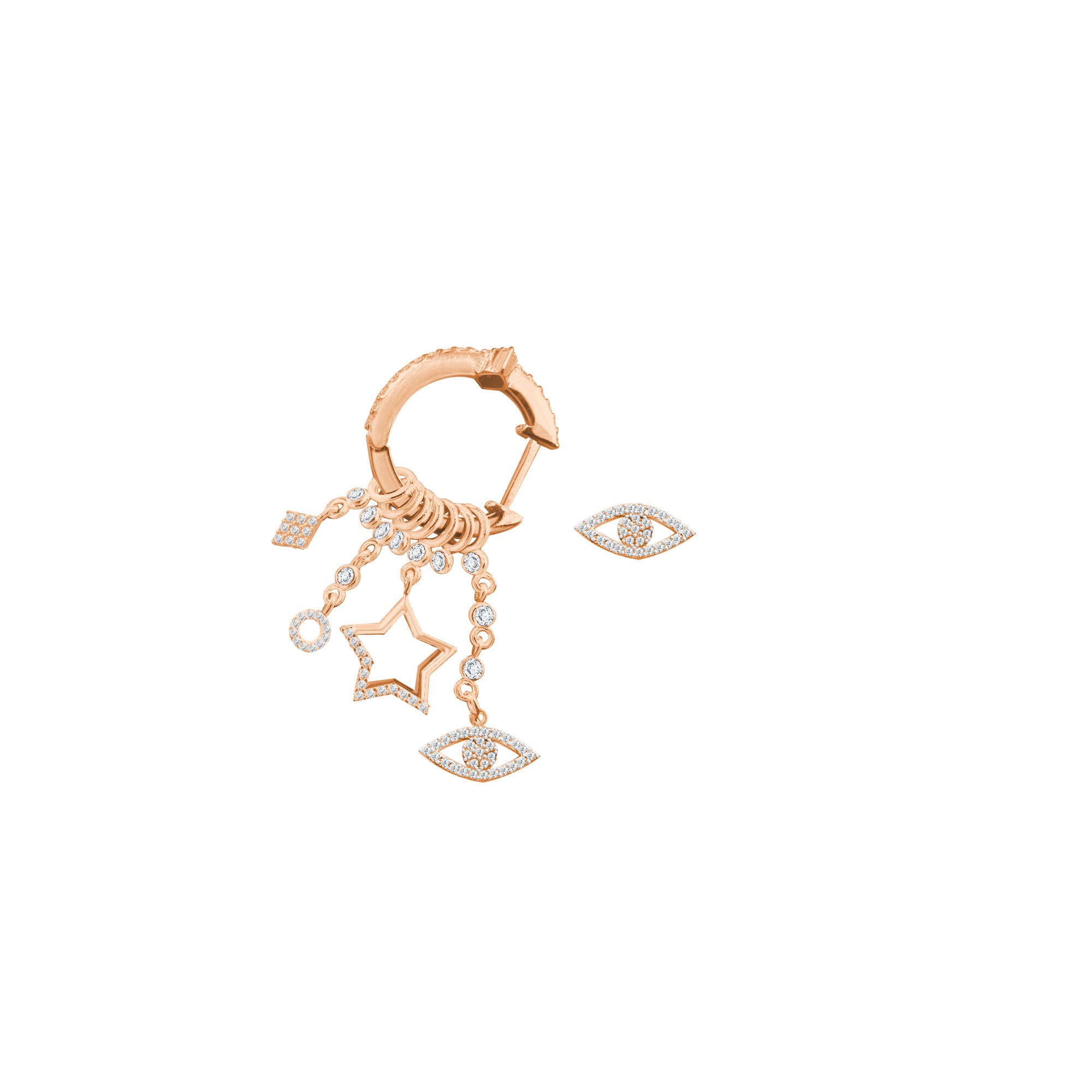 Çeşitli Figür Göz Sallantılı 925 ayar Gümüş Küpe SSMULTI12