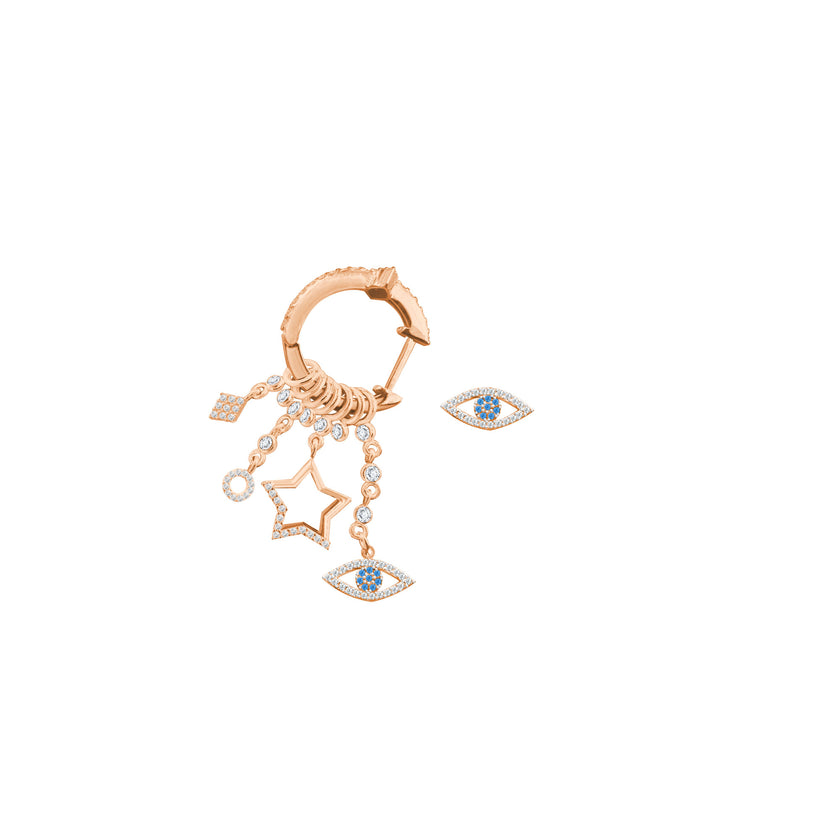 Çeşitli Figür Göz Sallantılı 925 ayar Gümüş Küpe SSMULTI13