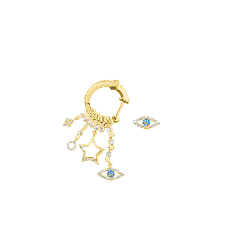 Çeşitli Figür Göz Sallantılı 925 ayar Gümüş Küpe SSMULTI13