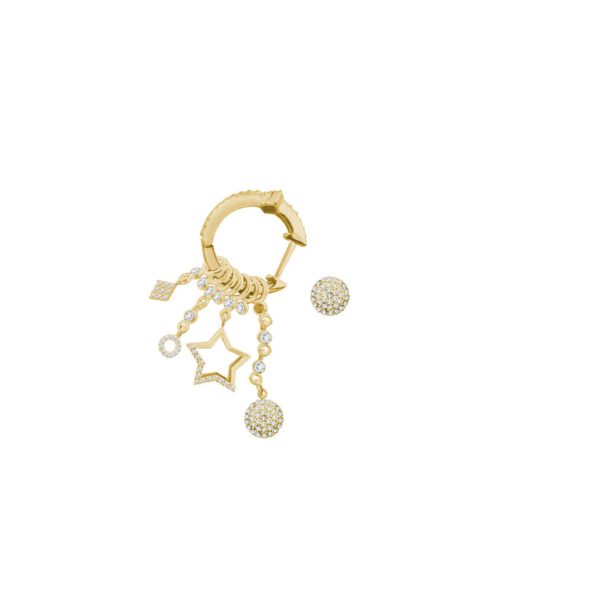 Çeşitli Figür Yuvarlak Sallantılı 925 ayar Gümüş Küpe SSMULTI14