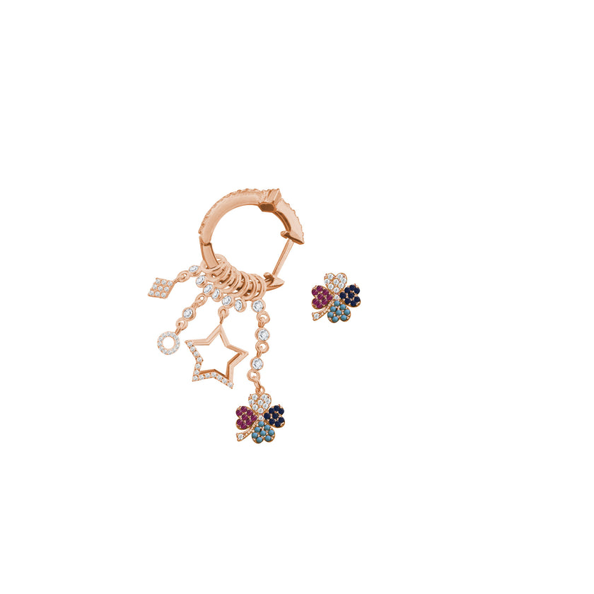 Çeşitli Figür Sallantılı 925 ayar Gümüş Küpe SSMULTI16