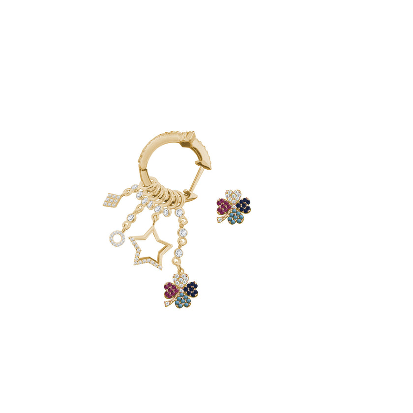 Çeşitli Figür Sallantılı 925 ayar Gümüş Küpe SSMULTI16